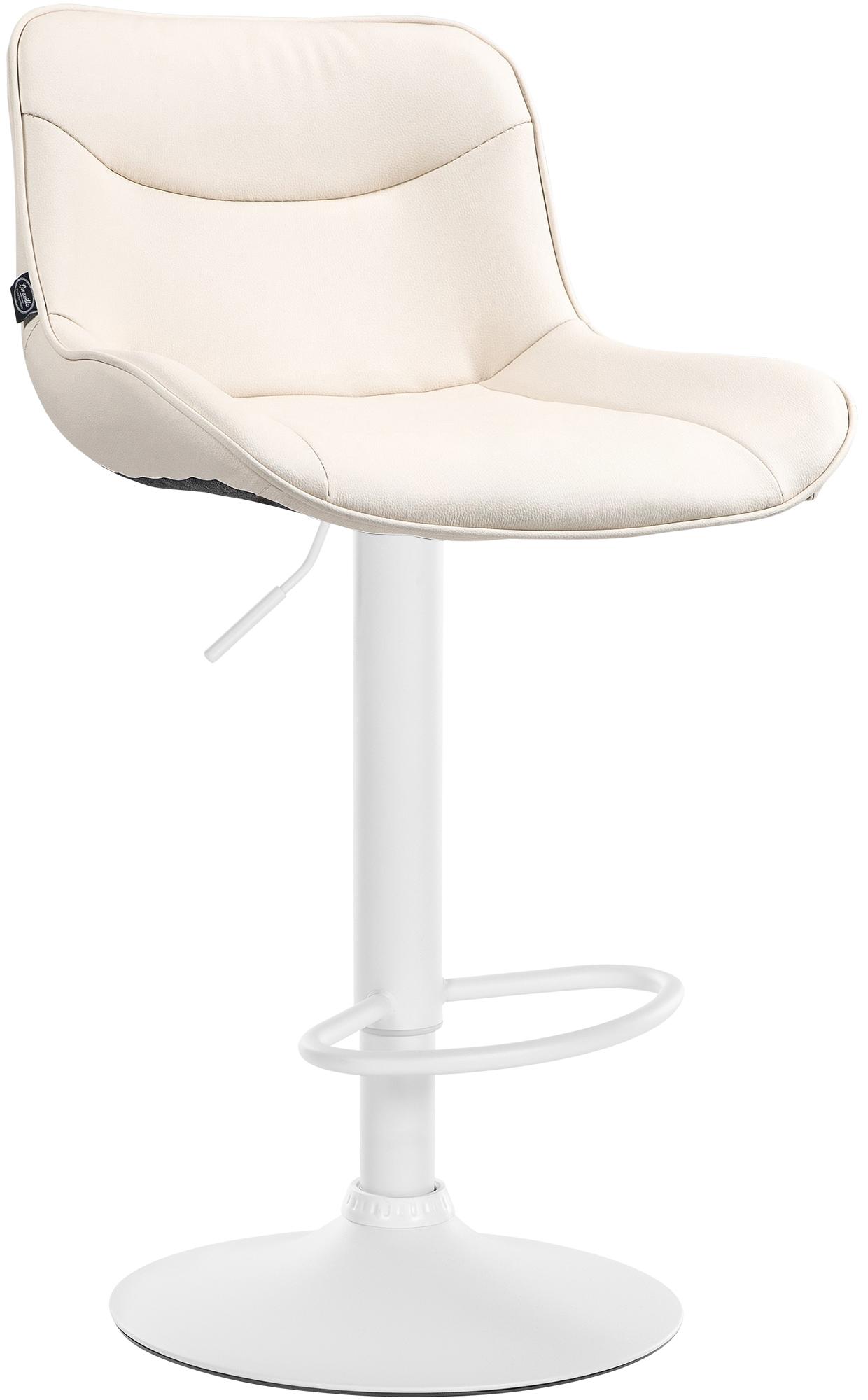 CLP Barhocker Vonore Kunstleder I H&ouml;henverstellbar Und 360 Grad Drehbar I Mit Fu&szlig;st&uuml;tze Und Metallgestell I Trompetenfu&szlig; Und Bodenschoner - Bild 1