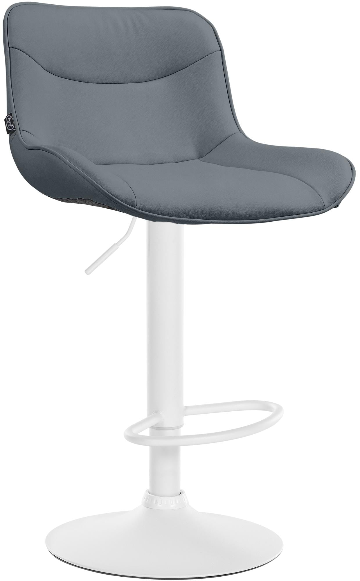 CLP Barhocker Vonore Kunstleder I H&ouml;henverstellbar Und 360 Grad Drehbar I Mit Fu&szlig;st&uuml;tze Und Metallgestell I Trompetenfu&szlig; Und Bodenschoner - Bild 1
