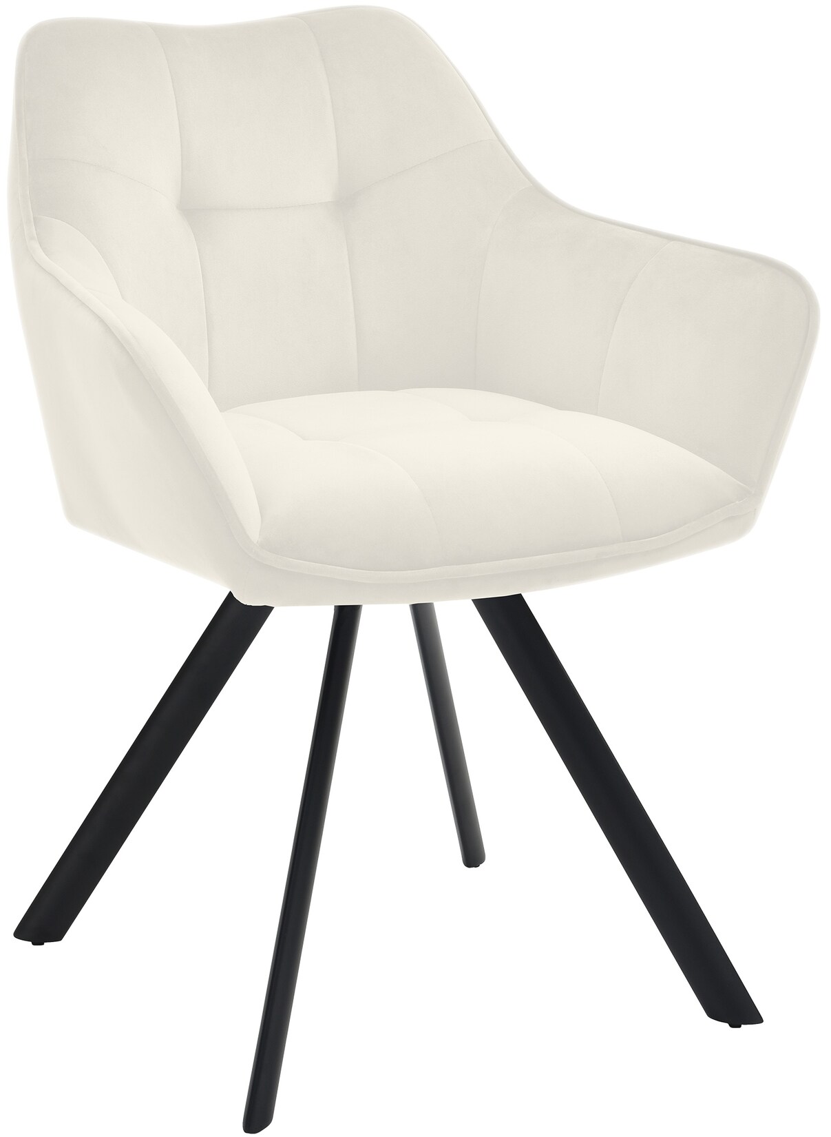 CLP Esszimmerstuhl Scott I Samtbezug oder Stoffbezug I Küchenstuhl mit Metallgestell und Bodenschonern I Wohnzimmer Polsterstuhl mit Armlehnen | 04255716310196