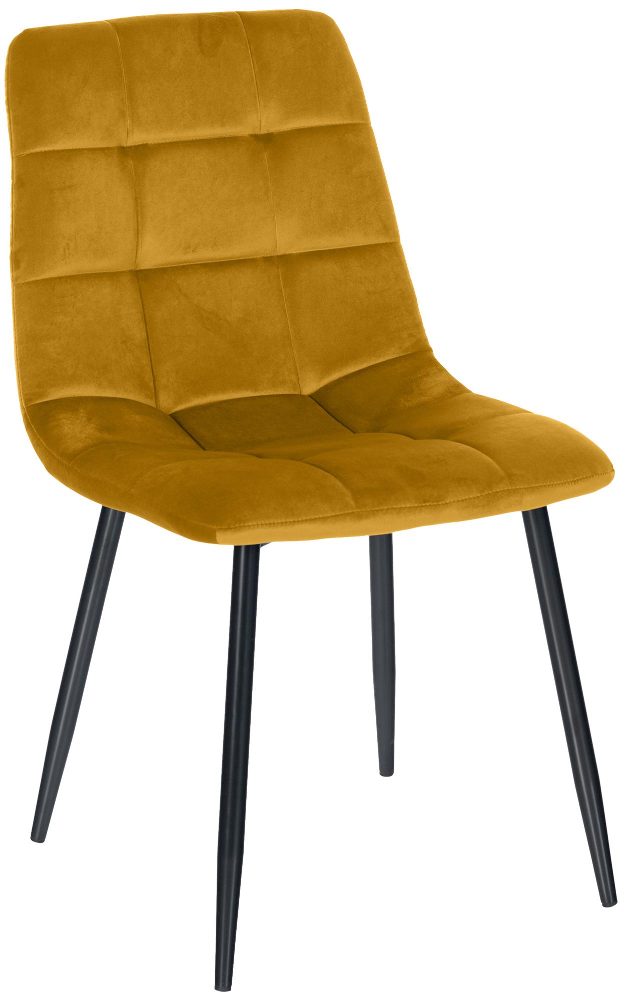 CLP Esszimmerstuhl gepolstert Antibes, K&uuml;chenstuhl Samtbezug mit R&uuml;ckenlehne und schwarzem Metallgestell, Polsterstuhl bis 150 kg belastbar - Bild 1