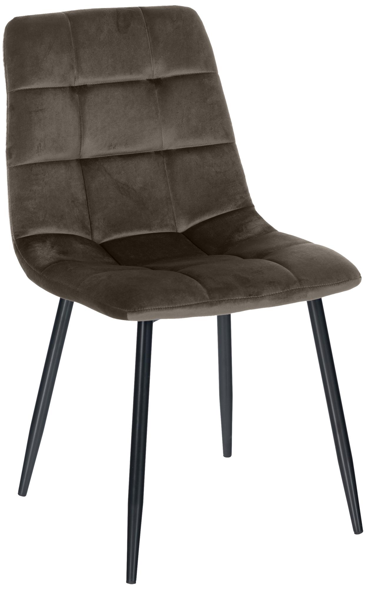 CLP Esszimmerstuhl gepolstert Antibes, K&uuml;chenstuhl Samtbezug mit R&uuml;ckenlehne und schwarzem Metallgestell, Polsterstuhl bis 150 kg belastbar - Bild 1