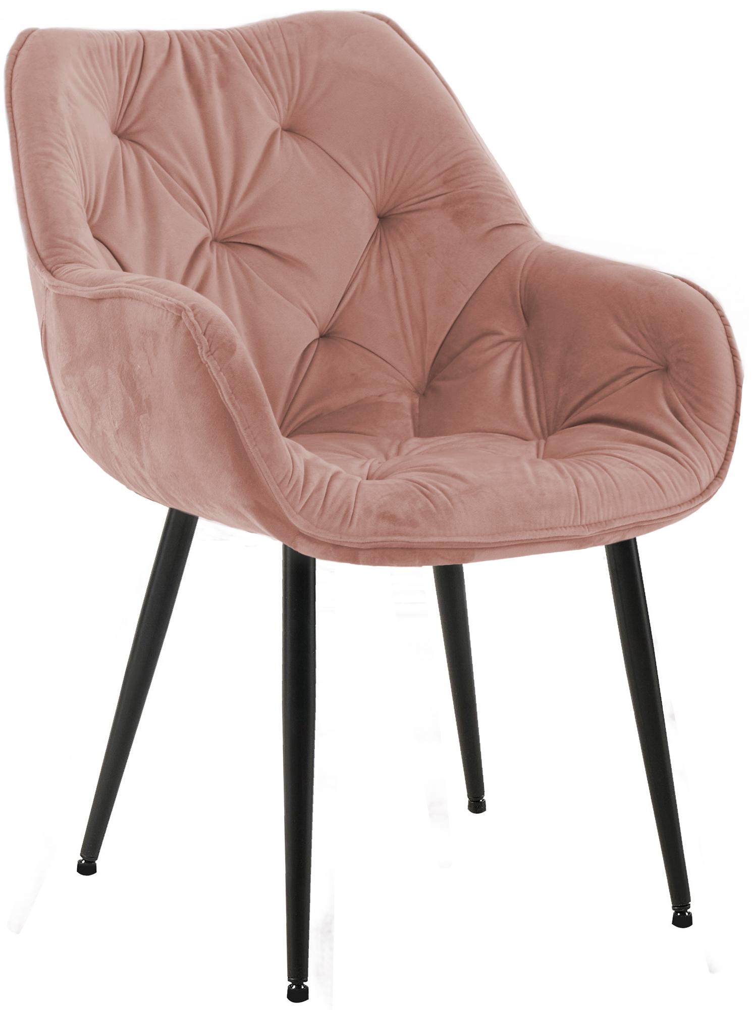 CLP Stuhl Tanna Samt I Gesteppter Polsterstuhl I Esszimmerstuhl Mit Bodenschonern - Bild 1