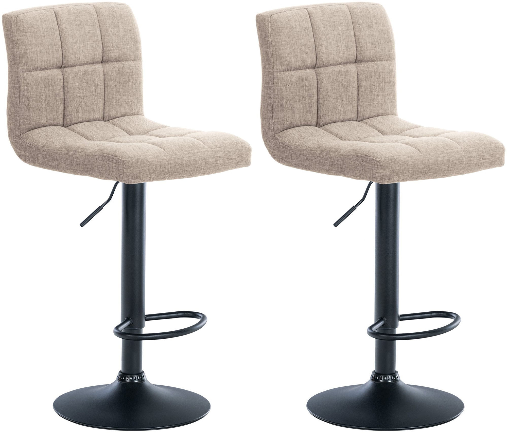 CLP 2er Set Barhocker Calma Stoff I H&ouml;henverstellbarer Barstuhl Mit Metallgestell I Thekenhocker Mit Integrierter Fu&szlig;st&uuml;tze - Bild 1