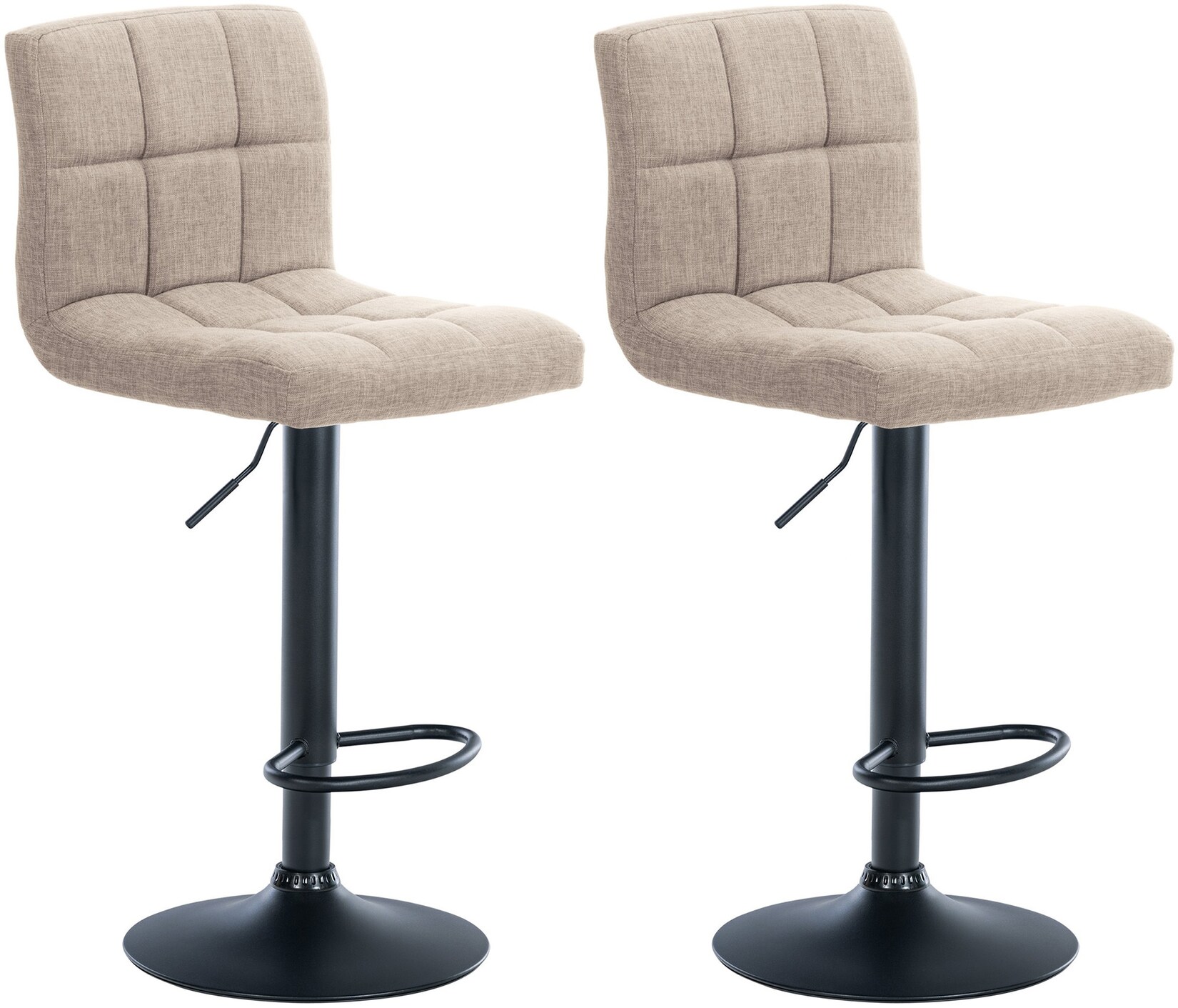 CLP 2er Set Barhocker Calma Stoff I Höhenverstellbarer Barstuhl Mit Metallgestell I Thekenhocker Mit Integrierter Fußstütze | 04255716311018
