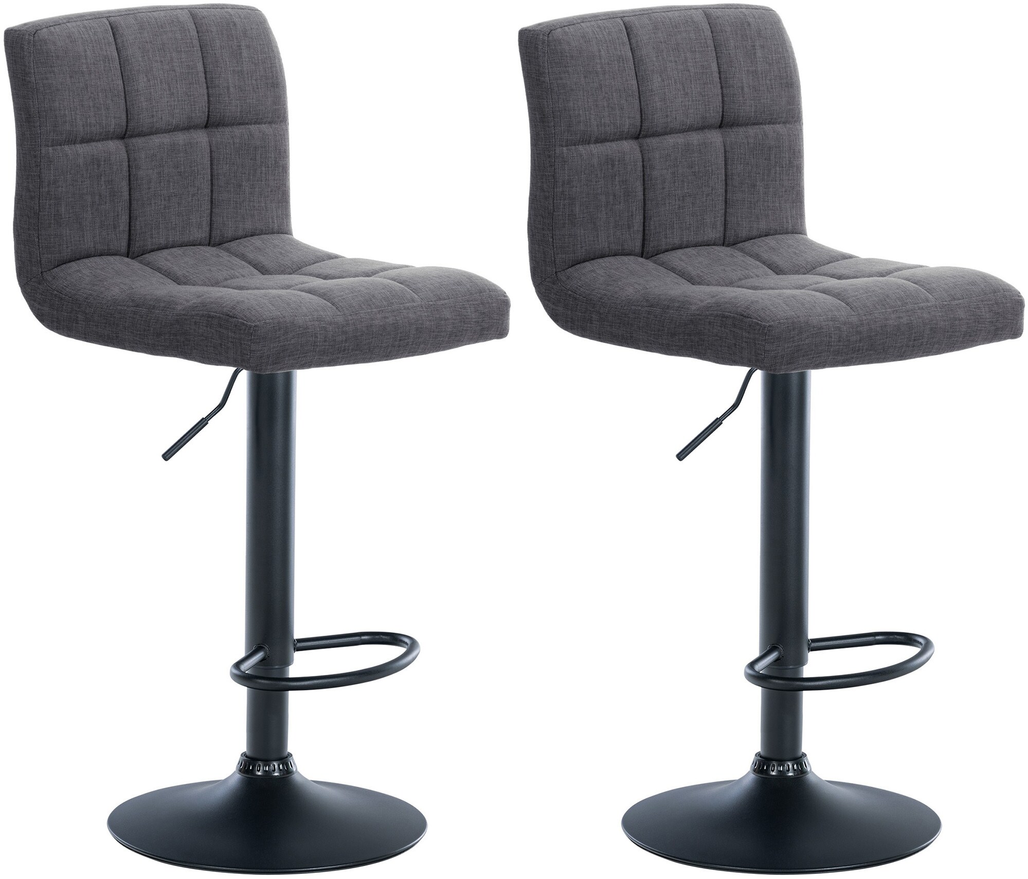 CLP 2er Set Barhocker Calma Stoff I H&ouml;henverstellbarer Barstuhl Mit Metallgestell I Thekenhocker Mit Integrierter Fu&szlig;st&uuml;tze - Bild 1