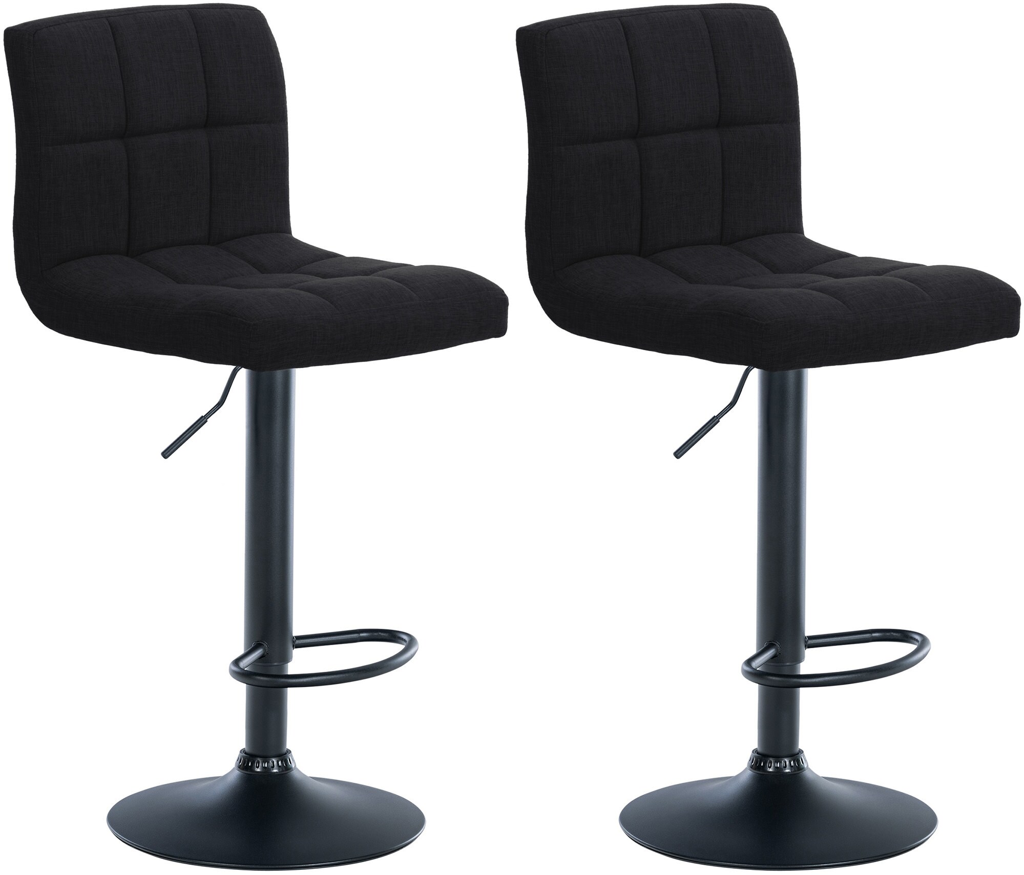 CLP 2er Set Barhocker Calma Stoff I H&ouml;henverstellbarer Barstuhl Mit Metallgestell I Thekenhocker Mit Integrierter Fu&szlig;st&uuml;tze - Bild 1