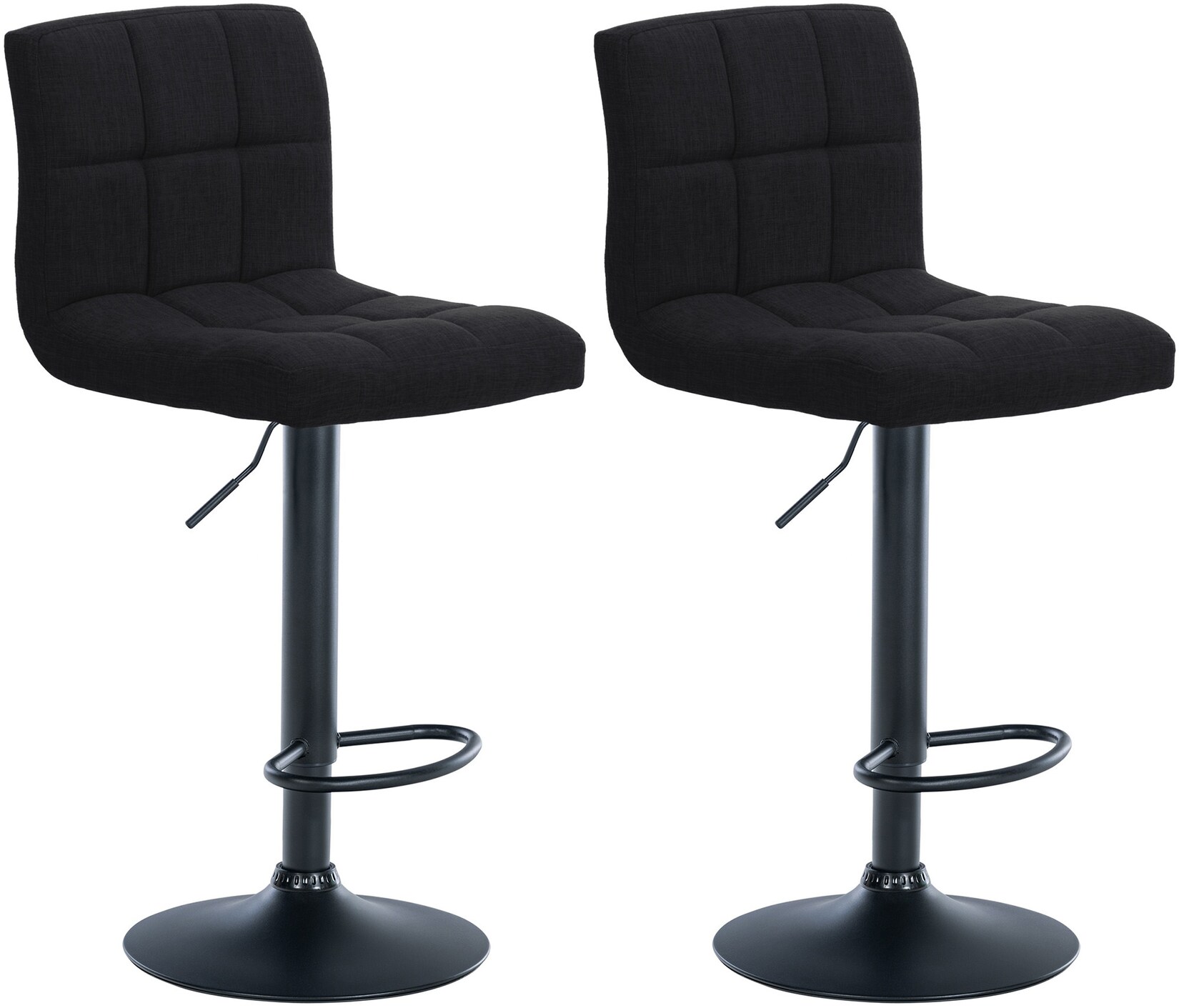 CLP 2er Set Barhocker Calma Stoff I Höhenverstellbarer Barstuhl Mit Metallgestell I Thekenhocker Mit Integrierter Fußstütze | 04255716311094