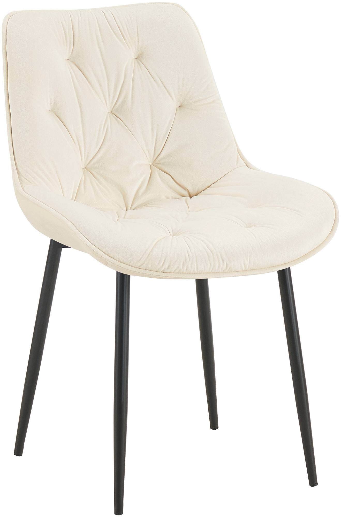 CLP Esszimmerstuhl Wallace I Moderner Polsterstuhl mit Samtbezug & Steppung I Metallgestell I 120kg belastbar I Komfortabel & pflegeleicht - Bild 1