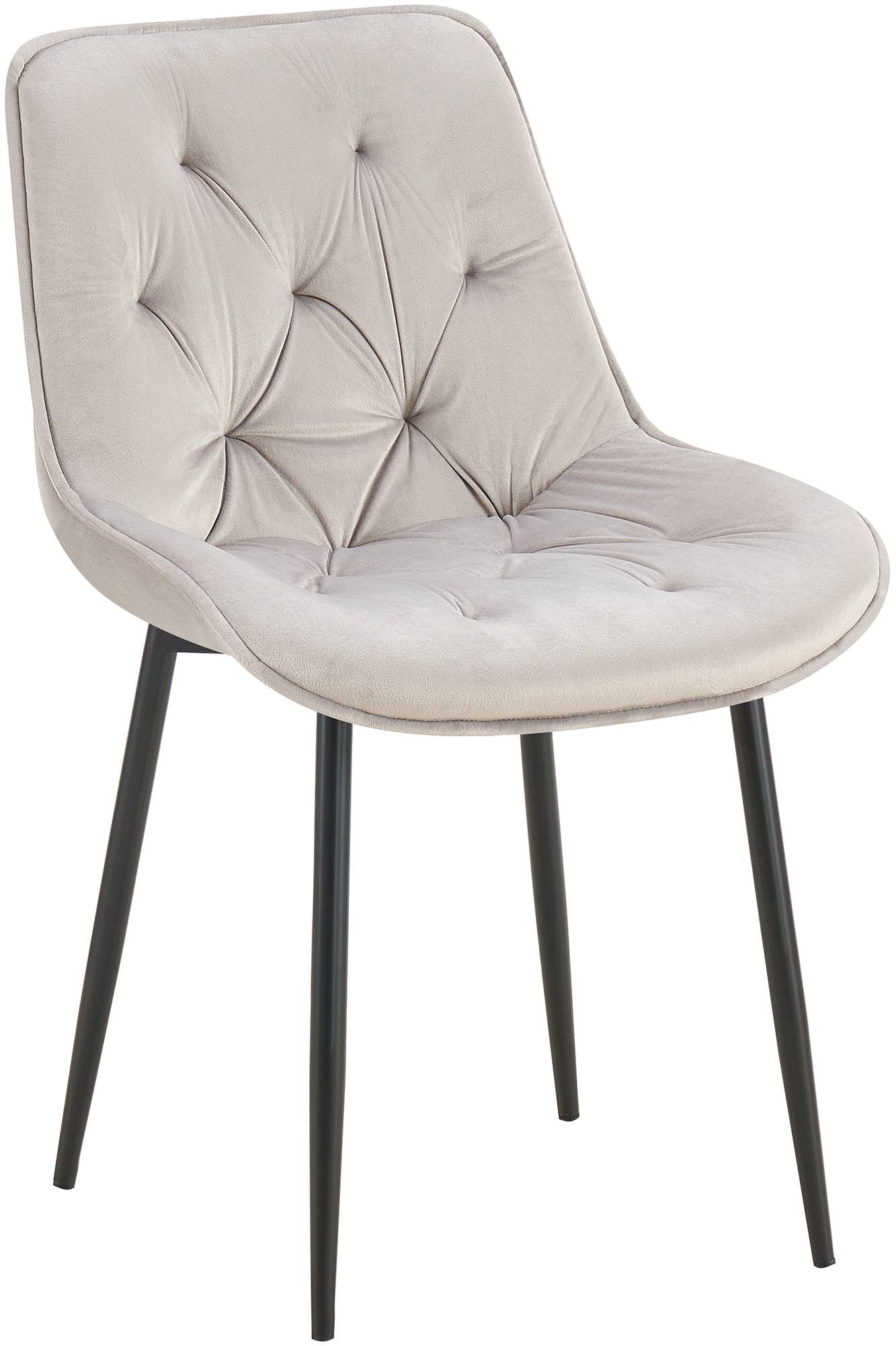 CLP Esszimmerstuhl Wallace I Moderner Polsterstuhl mit Samtbezug & Steppung I Metallgestell I 120kg belastbar I Komfortabel & pflegeleicht - Bild 1