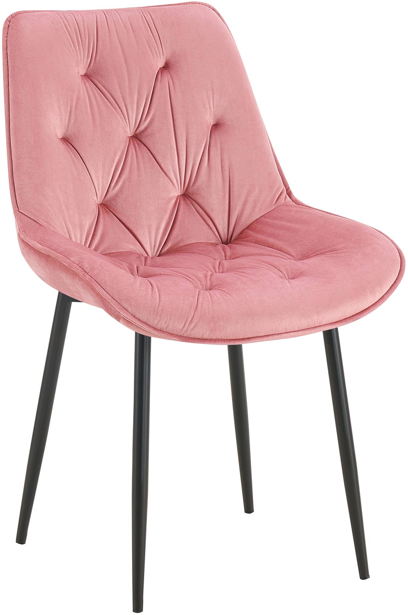 CLP Esszimmerstuhl Wallace I Moderner Polsterstuhl mit Samtbezug & Steppung I Metallgestell I 120kg belastbar I Komfortabel & pflegeleicht - Bild 1