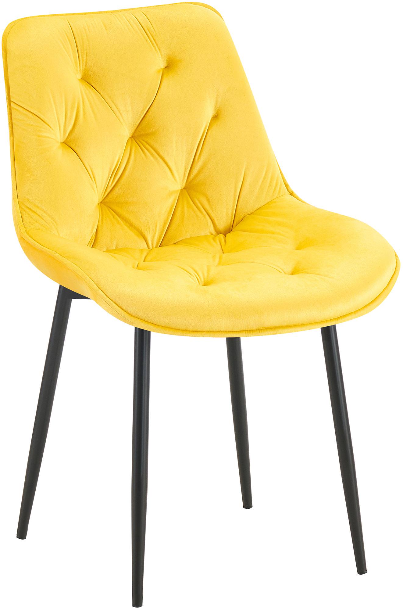 CLP Esszimmerstuhl Wallace I Moderner Polsterstuhl mit Samtbezug & Steppung I Metallgestell I 120kg belastbar I Komfortabel & pflegeleicht - Bild 1