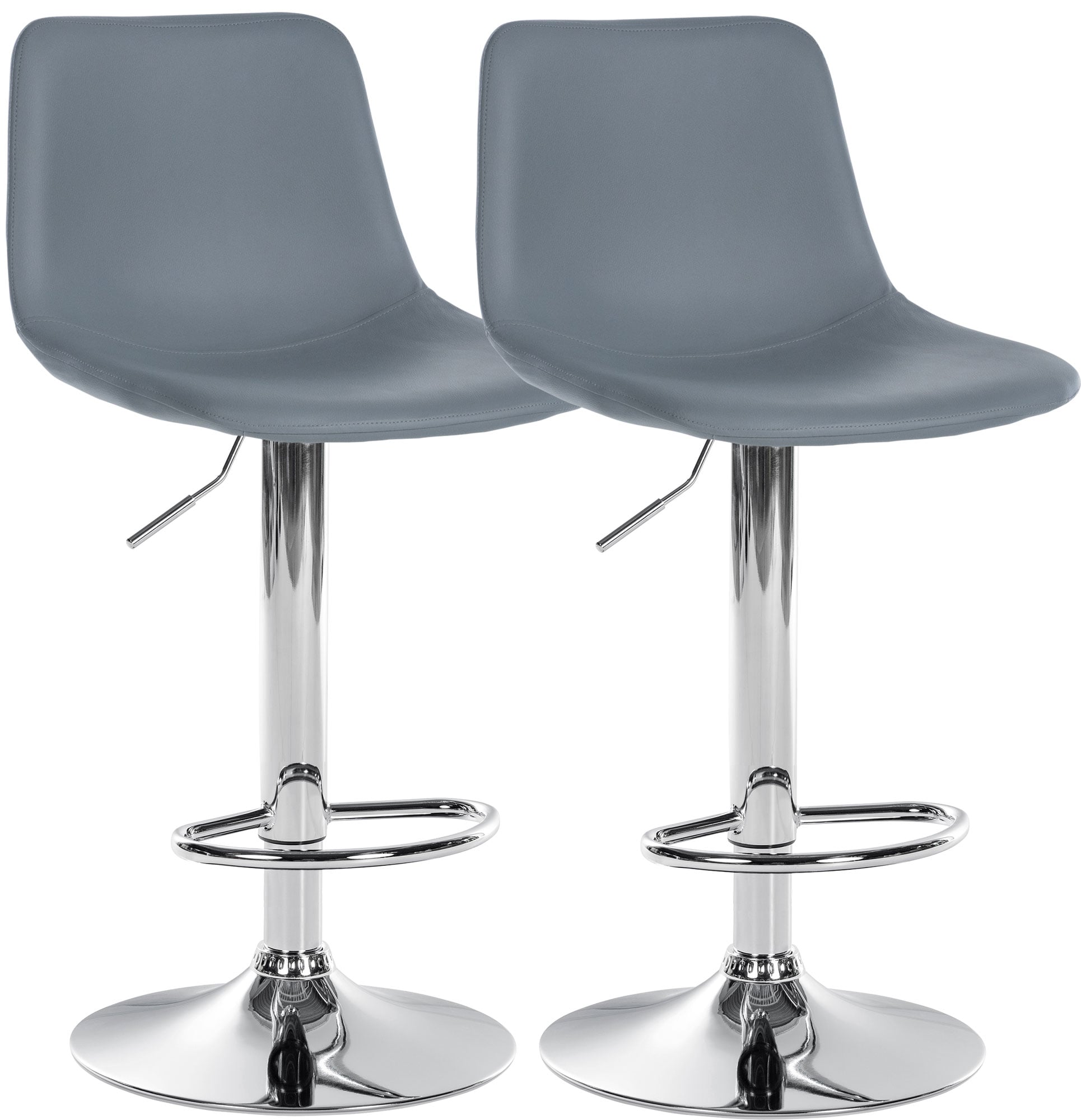 CLP 2er Set Barhocker Divo Kunstleder I  H&ouml;henverstellbare Barst&uuml;hle Mit Metallgestell I Thekenhocker Mit Integrierter Fu&szlig;st&uuml;tze - Bild 1