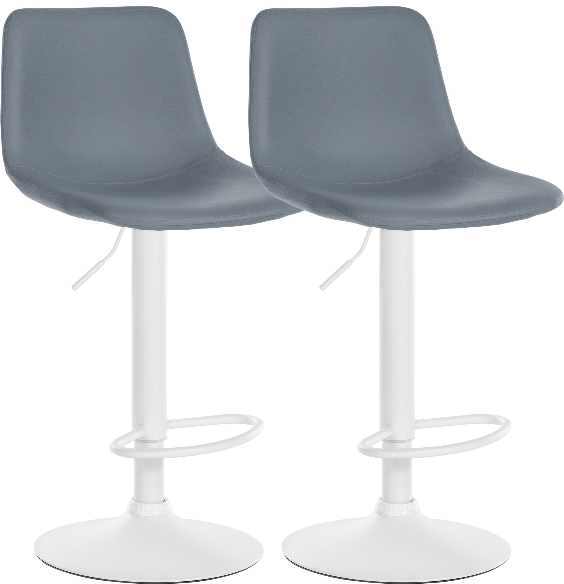 CLP 2er Set Barhocker Divo Kunstleder I  H&ouml;henverstellbare Barst&uuml;hle Mit Metallgestell I Thekenhocker Mit Integrierter Fu&szlig;st&uuml;tze - Bild 1