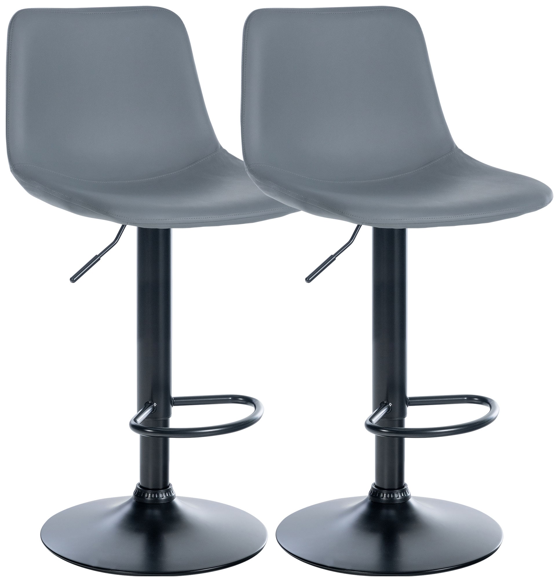 CLP 2er Set Barhocker Divo Kunstleder I  H&ouml;henverstellbare Barst&uuml;hle Mit Metallgestell I Thekenhocker Mit Integrierter Fu&szlig;st&uuml;tze - Bild 1