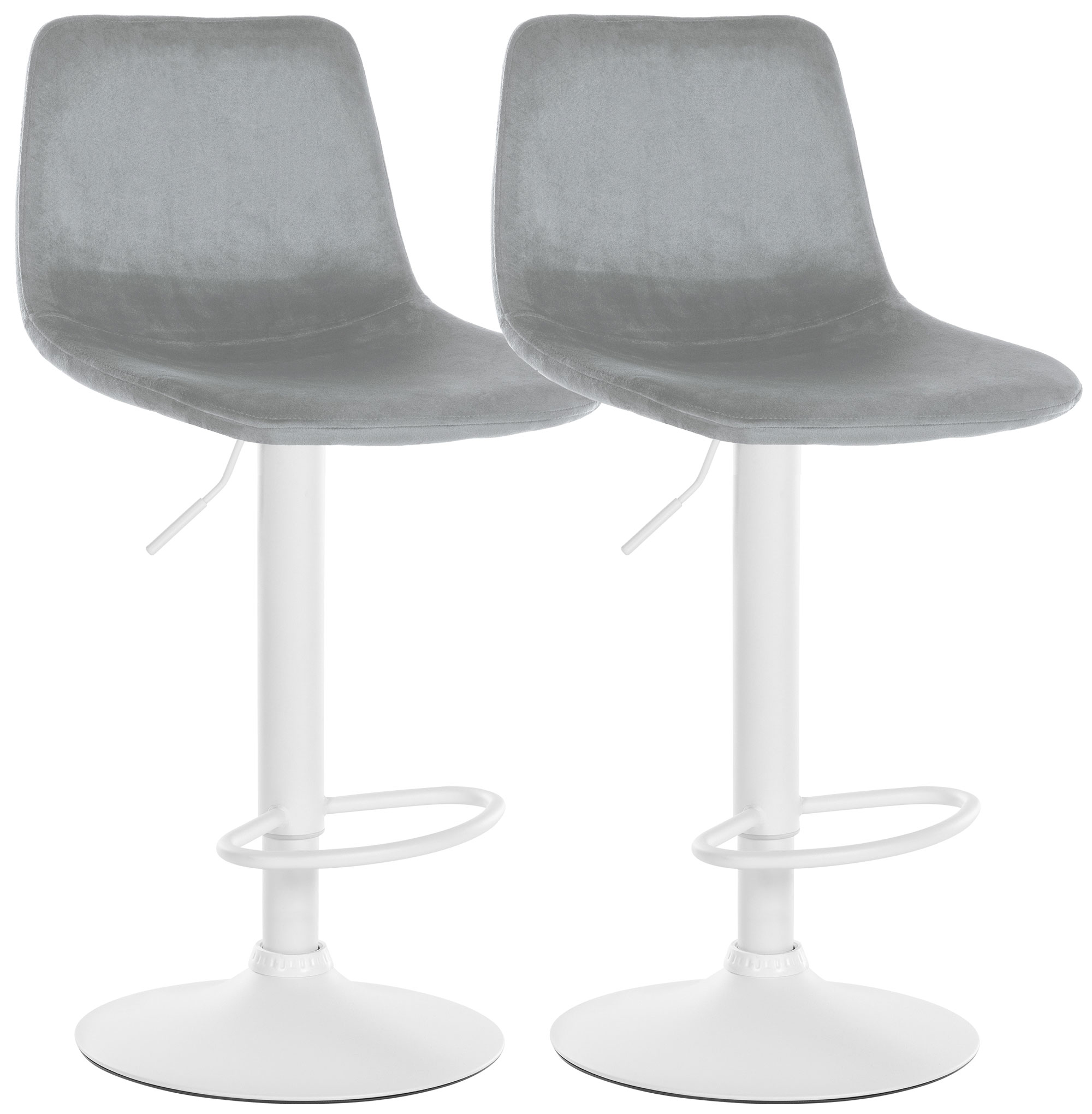 CLP 2er Set Barhocker Divo Samt I  H&ouml;henverstellbare Barst&uuml;hle Mit Metallgestell I Thekenhocker Mit Integrierter Fu&szlig;st&uuml;tze - Bild 1