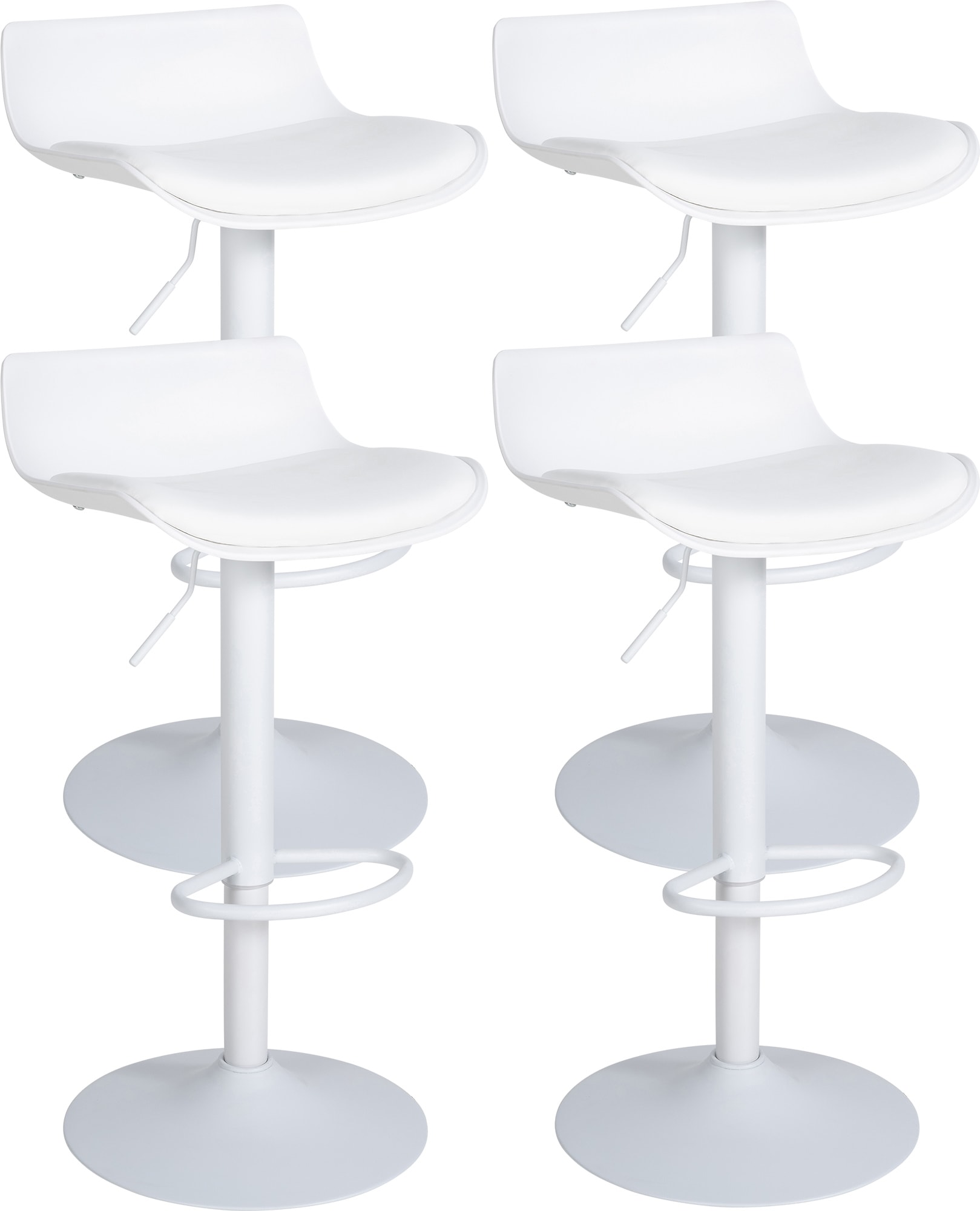 CLP 4er Set Barhocker Aveiro Kunstleder H&ouml;henverstellbarer Barstuhl Mit Metallgestell I Thekenhocker Mit Integrierter Fu&szlig;st&uuml;tze - Bild 1