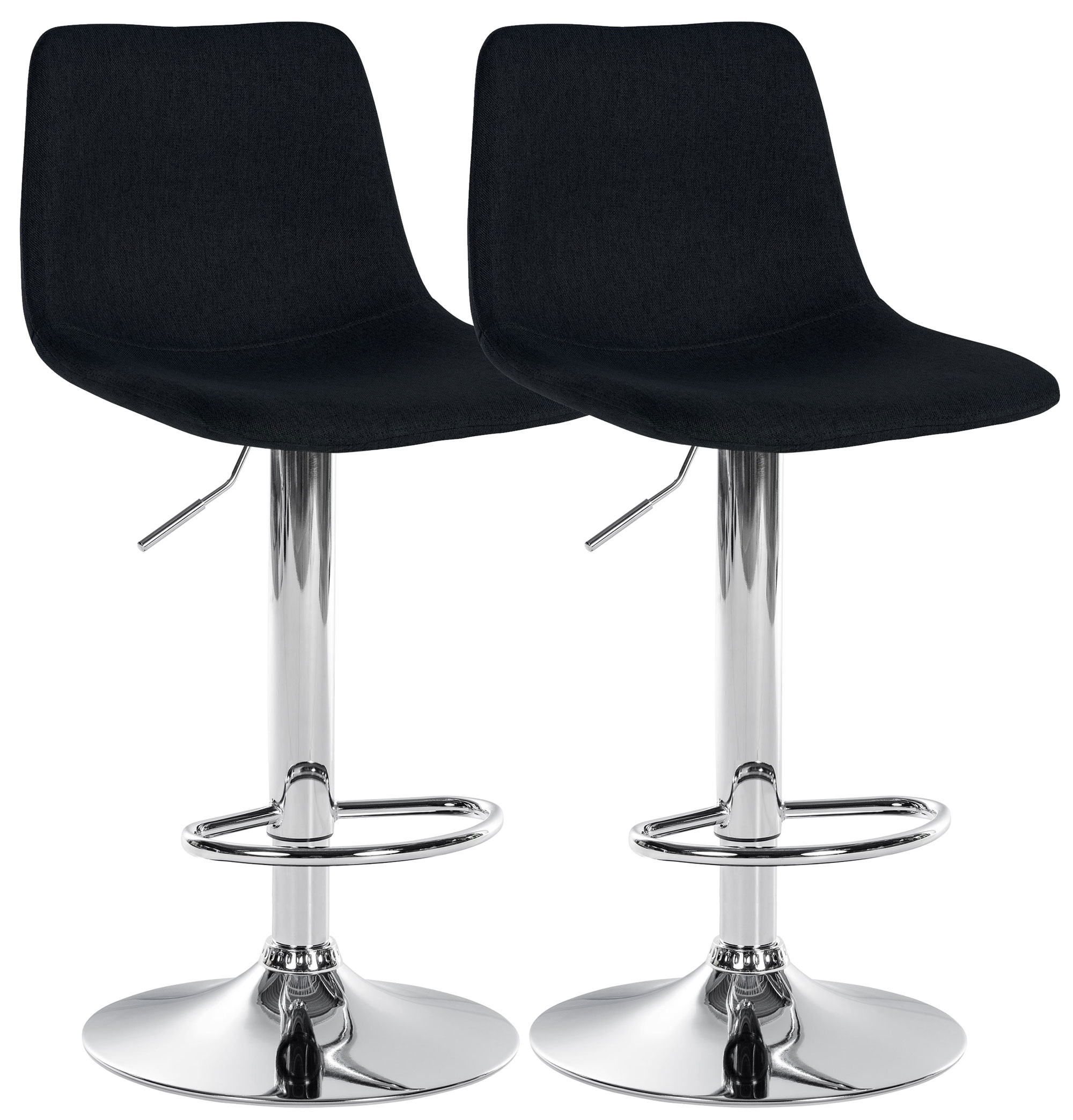CLP 2er Set Barhocker Divo Stoff I  H&ouml;henverstellbare Barst&uuml;hle Mit Metallgestell I Thekenhocker Mit Integrierter Fu&szlig;st&uuml;tze - Bild 1