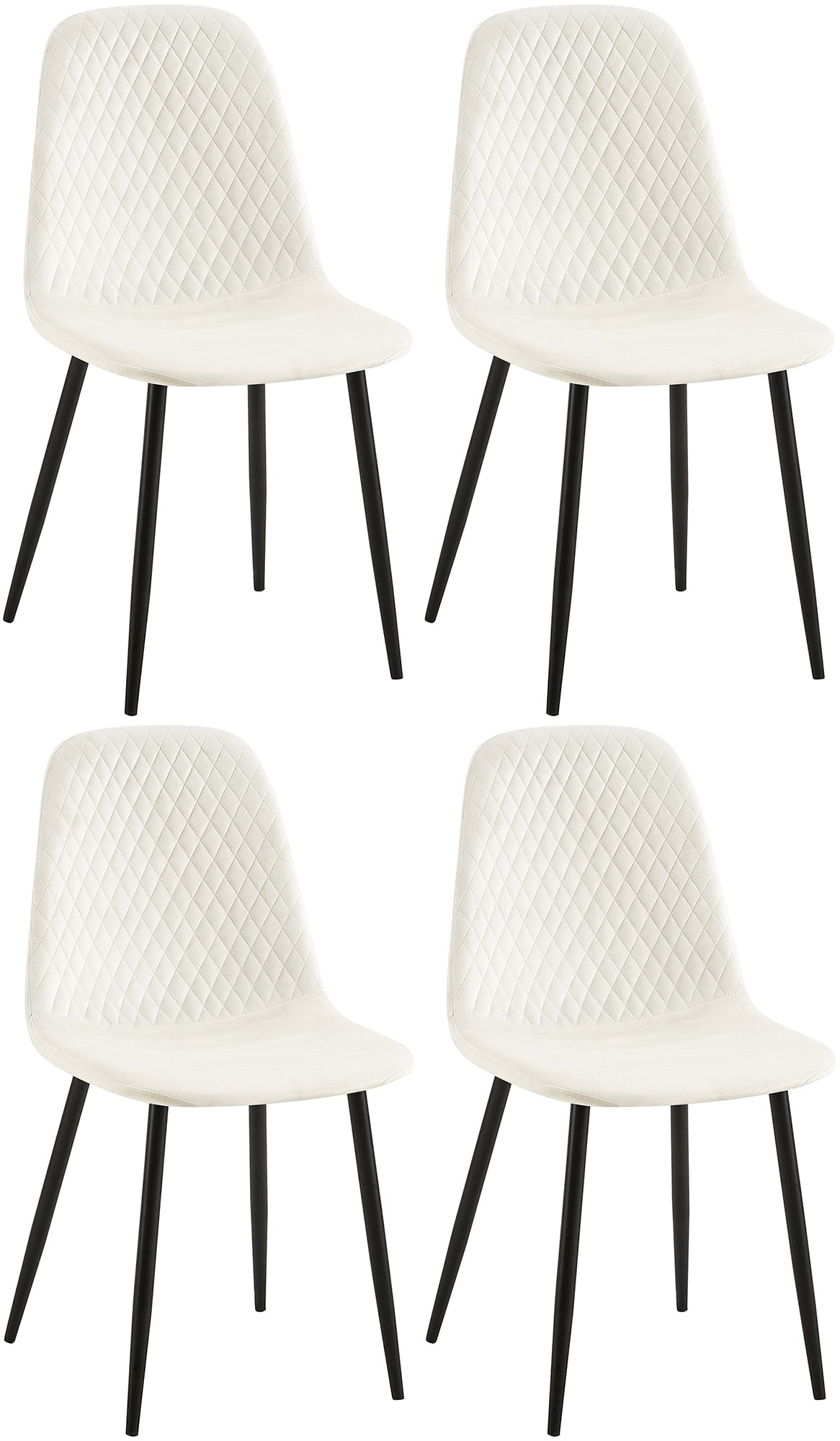 CLP 4er Set Esszimmerstuhl gepolstert Giverny, Stoffstuhl mit Ziern&auml;hten und Bodenschonern, Sessel belastbar bis 150 kg - Bild 1