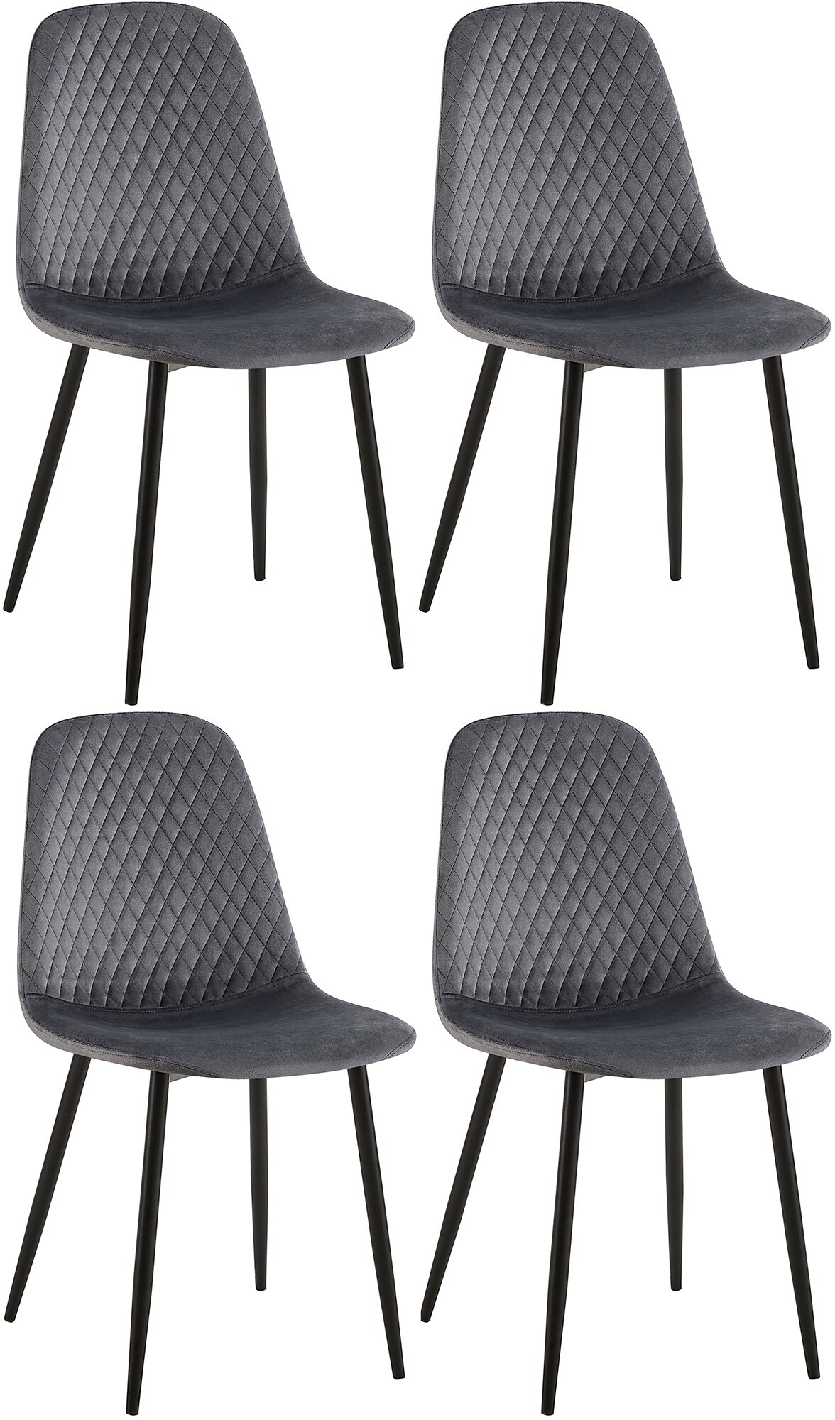 CLP 4er Set Esszimmerstuhl gepolstert Giverny, Stoffstuhl mit Ziern&auml;hten und Bodenschonern, Sessel belastbar bis 150 kg - Bild 1