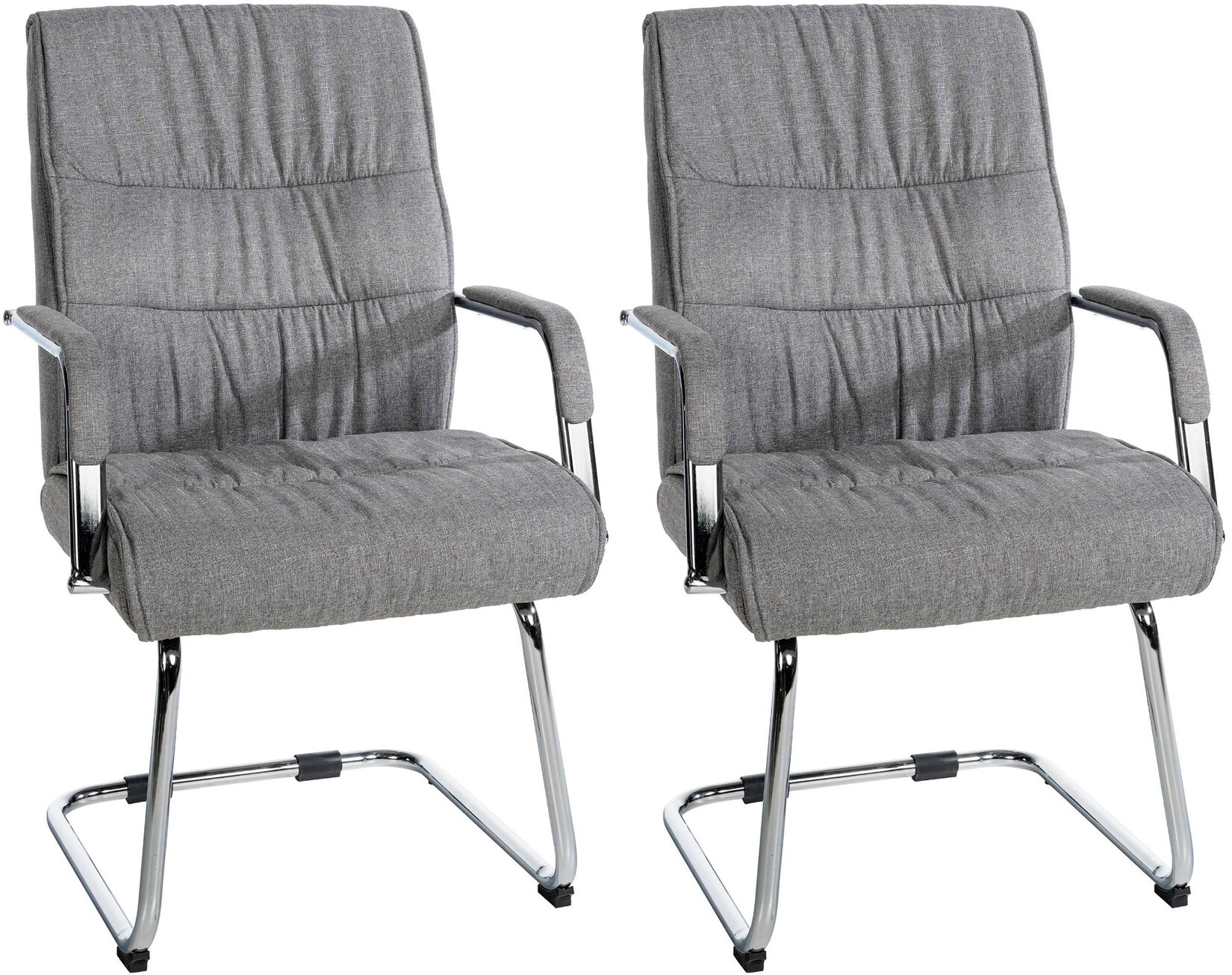 CLP 2er Set Freischwinger Sievert Stoff I Konferenzstuhl Mit Armlehne I Gepolsterter Besucherstuhl | 04255716313456