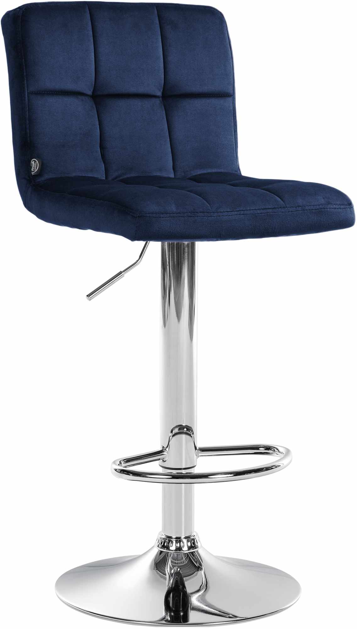 CLP Barhocker h&ouml;henverstellbar mit Lehne Peru, Barstuhl gepolstert Samtbezug, Tresenstuhl mit Metallgestell drehbar - Bild 1