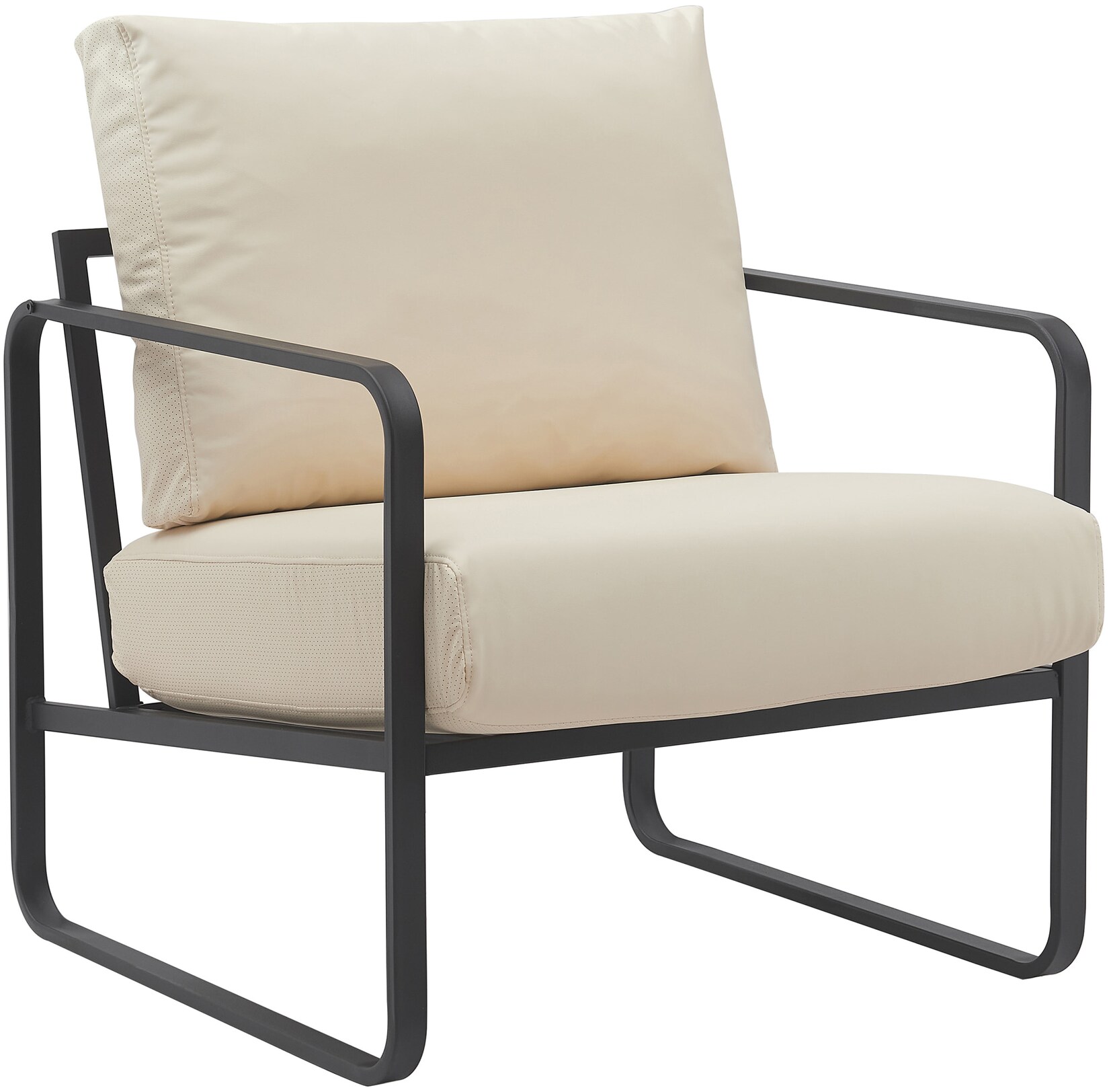 CLP Lounger Manea I Relaxsessel Kunstleder Oder Stoff Bezug I Mit Stabilem Metallgestell I Gepolsteter Clubsessel
