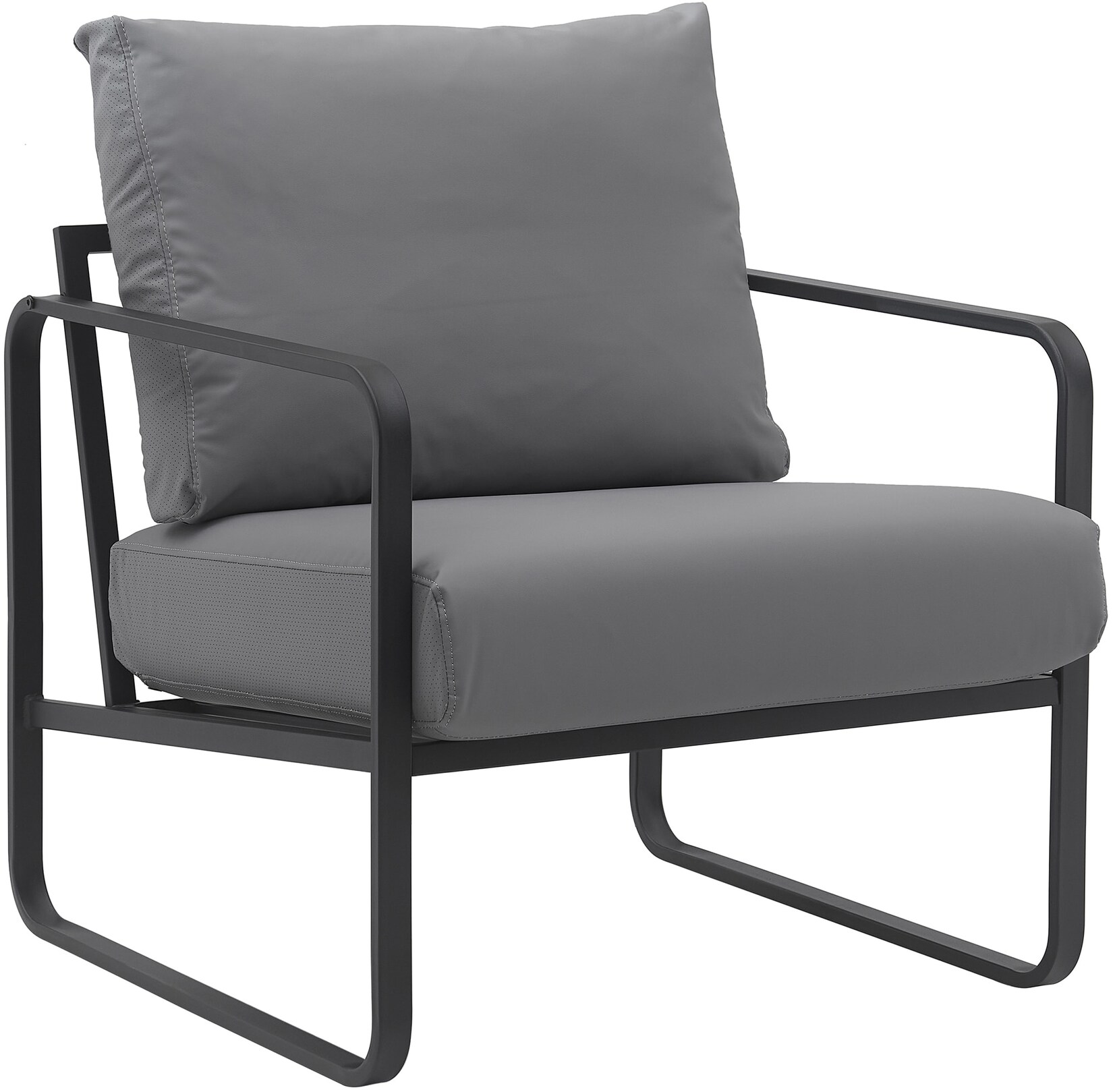 CLP Lounger Manea I Relaxsessel Kunstleder Oder Stoff Bezug I Mit Stabilem Metallgestell I Gepolsteter Clubsessel