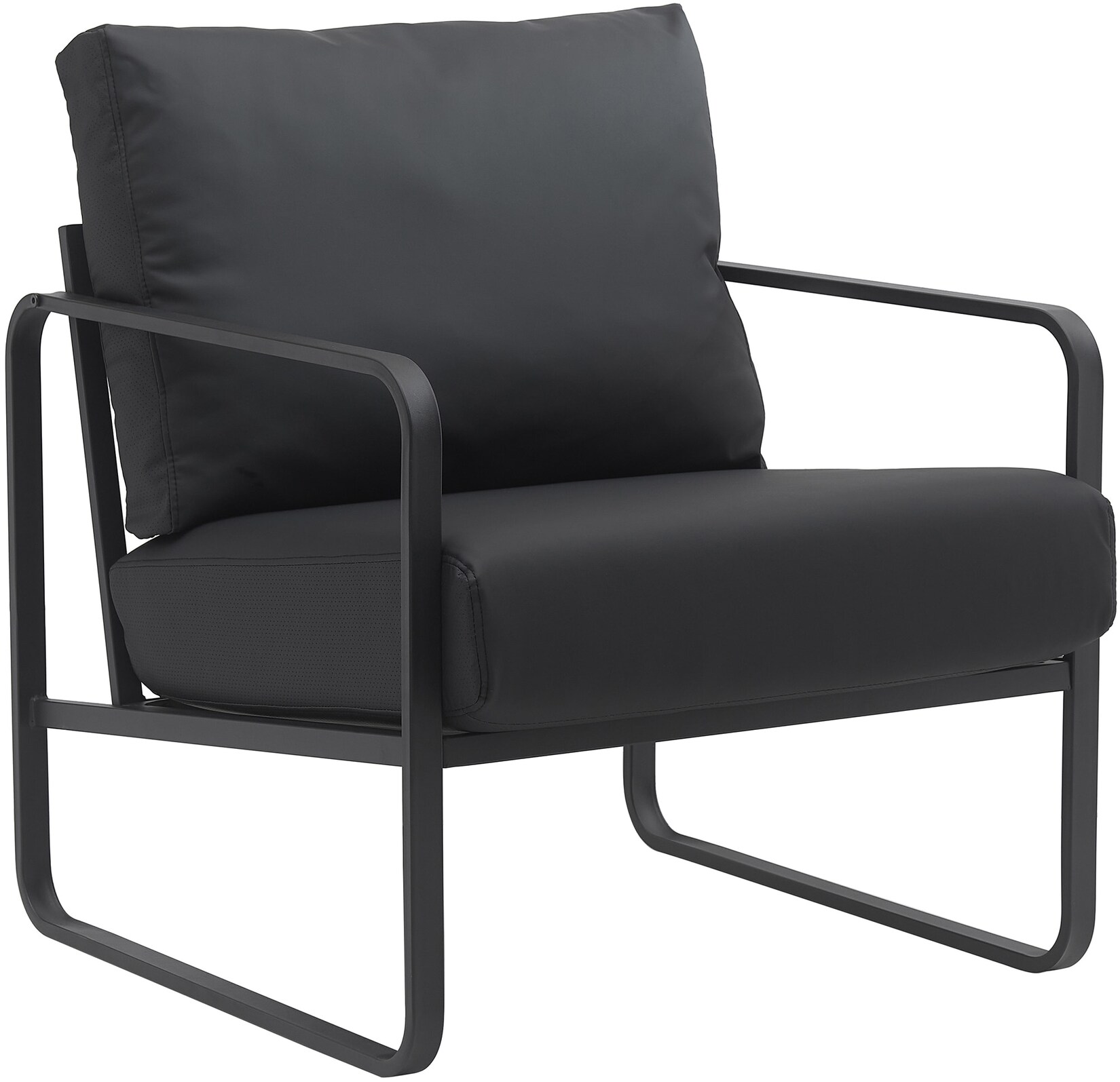 CLP Lounger Manea I Relaxsessel Kunstleder Oder Stoff Bezug I Mit Stabilem Metallgestell I Gepolsteter Clubsessel