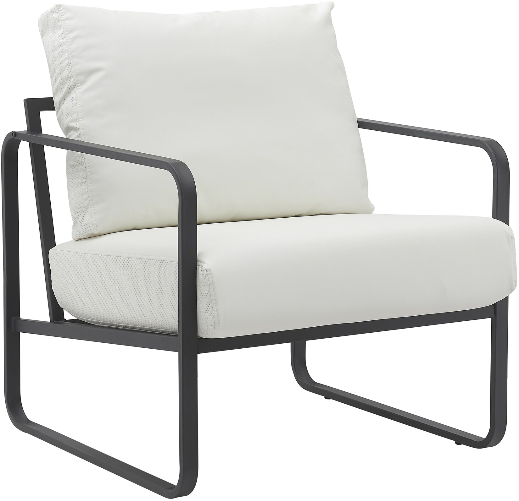 CLP Lounger Manea I Relaxsessel Kunstleder Oder Stoff Bezug I Mit Stabilem Metallgestell I Gepolsteter Clubsessel