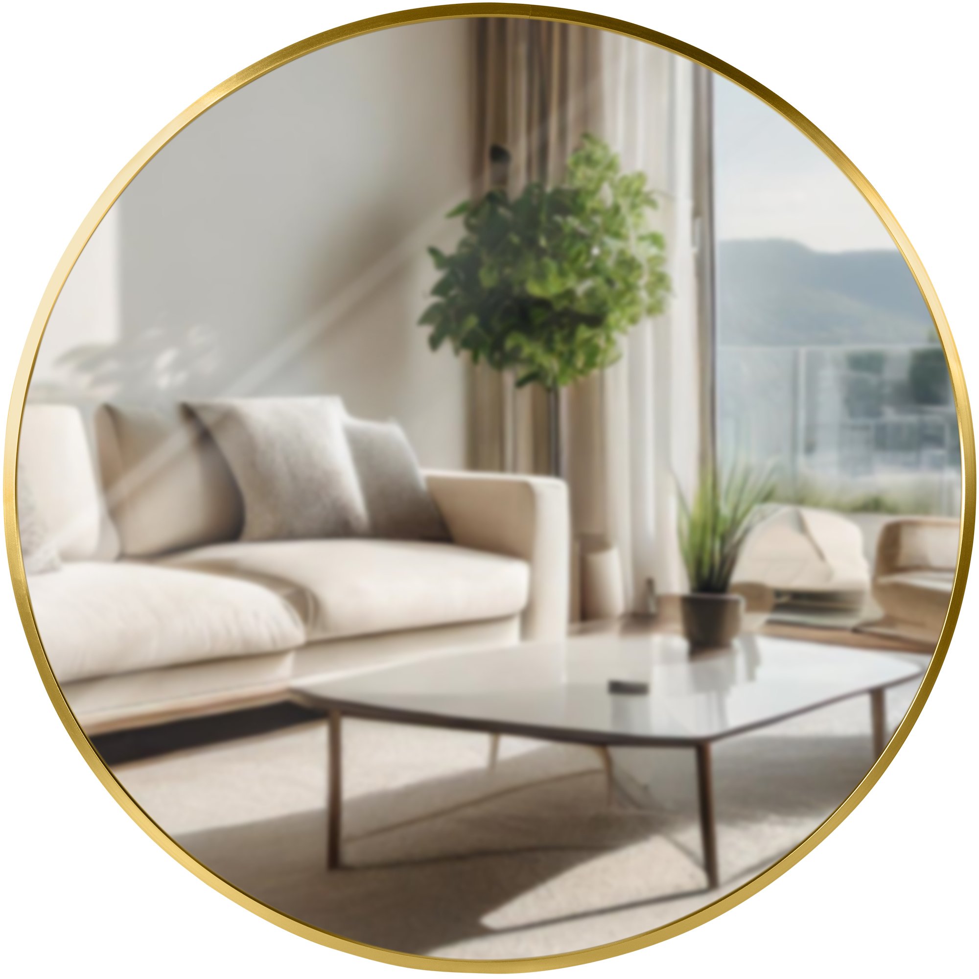 CLP Wandspiegel Elsie I Runder Spiegel in unterschiedlichen Gr&ouml;&szlig;en I Rahmentiefe 3 cm, ideal f&uuml;r Wohnzimmer, Schlafzimmer oder Bad - Bild 1