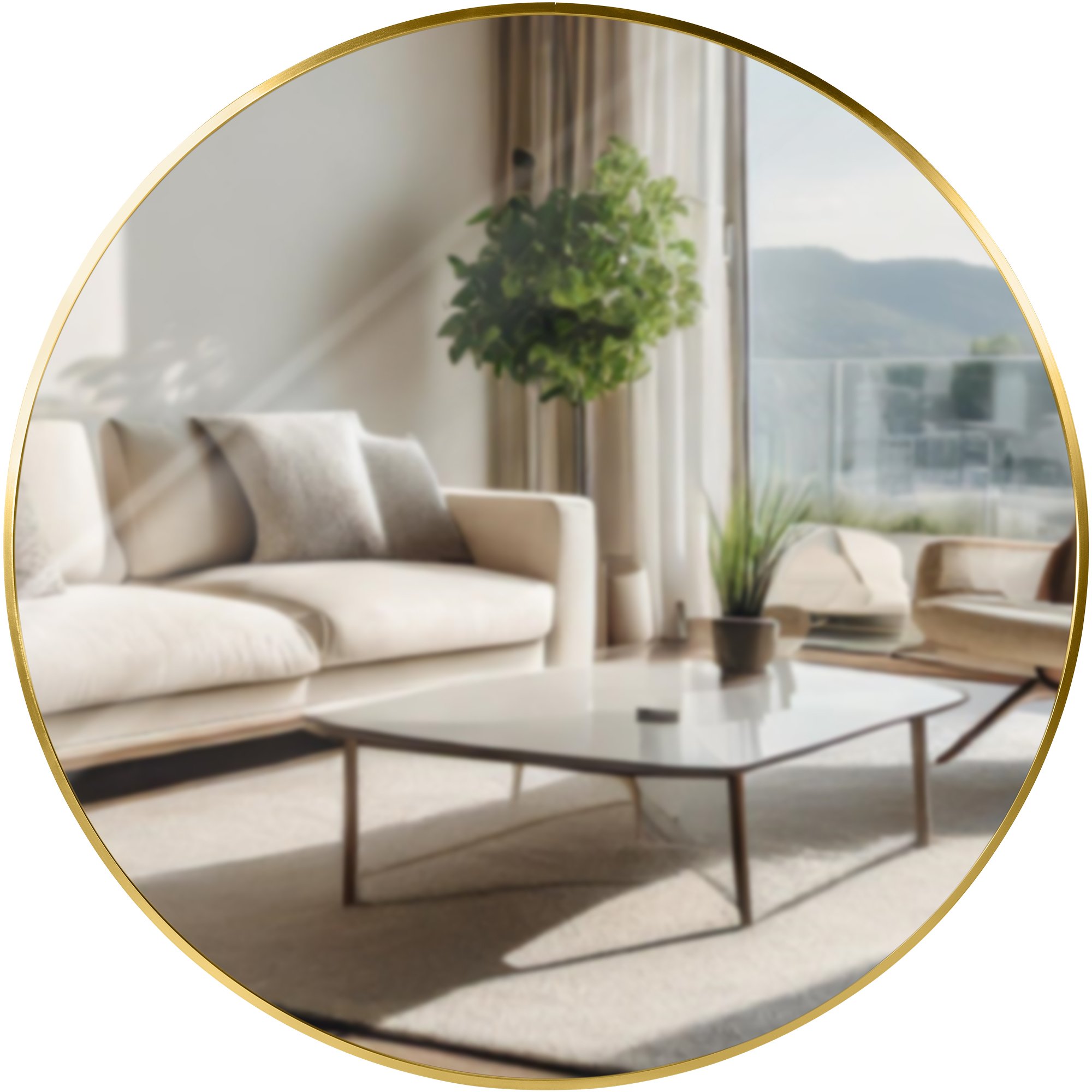 CLP Wandspiegel Elsie I Runder Spiegel in unterschiedlichen Gr&ouml;&szlig;en I Rahmentiefe 3 cm, ideal f&uuml;r Wohnzimmer, Schlafzimmer oder Bad - Bild 1