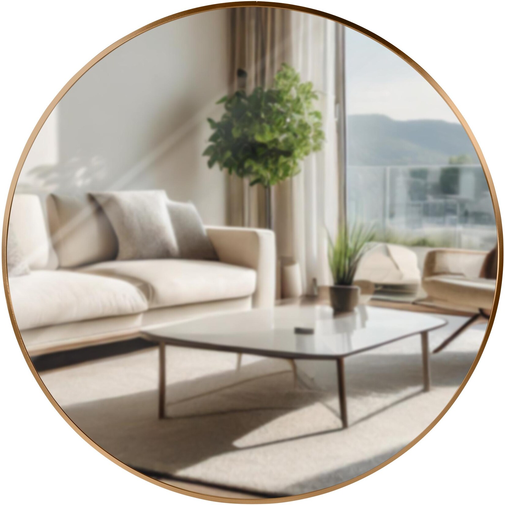 CLP Wandspiegel Elsie I Runder Spiegel in unterschiedlichen Größen I Rahmentiefe 3 cm, ideal für Wohnzimmer, Schlafzimmer oder Bad