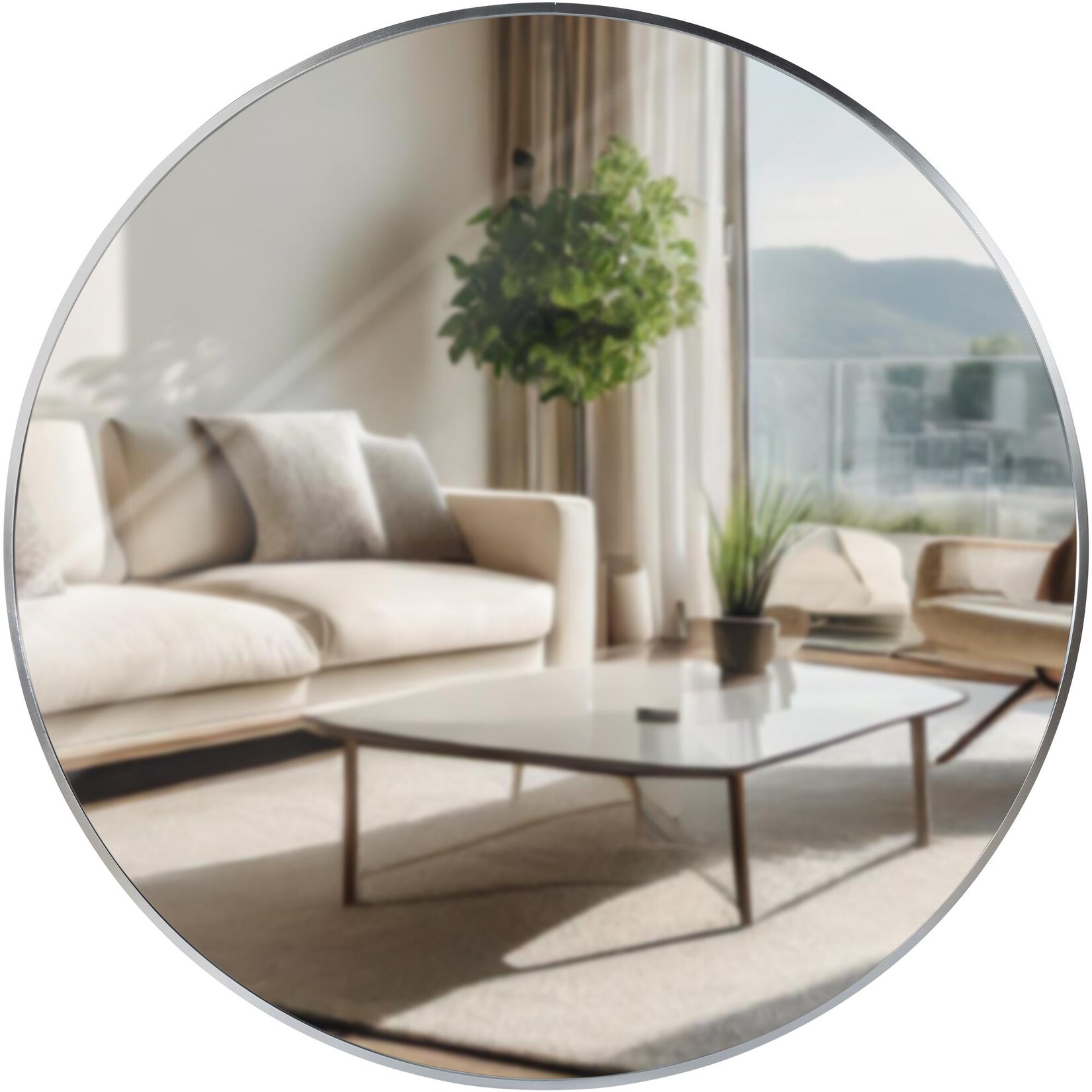 CLP Wandspiegel Elsie I Runder Spiegel in unterschiedlichen Größen I Rahmentiefe 3 cm, ideal für Wohnzimmer, Schlafzimmer oder Bad