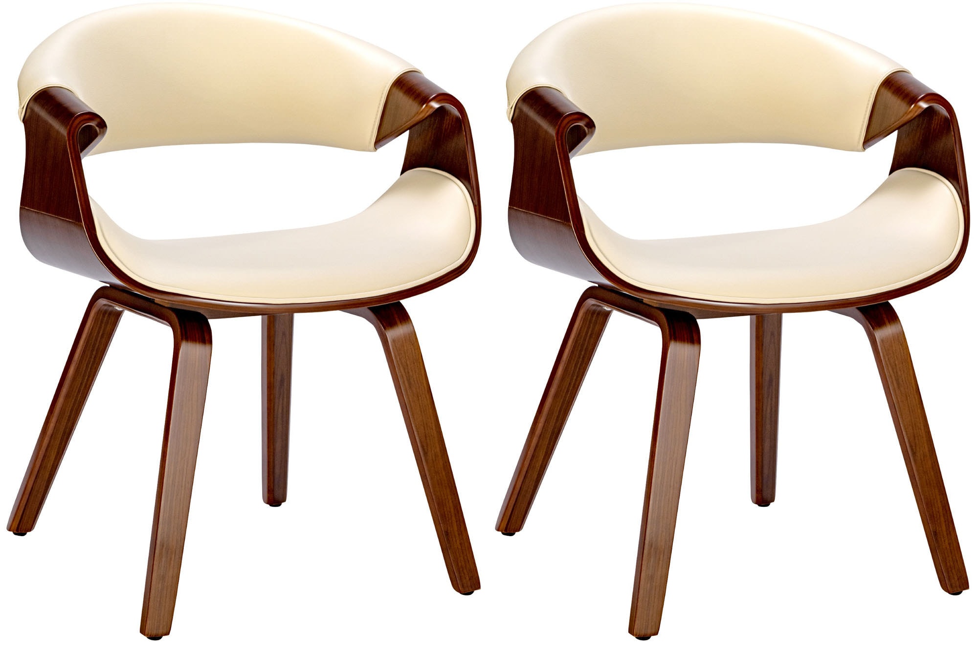 CLP 2er Set Esszimmerstuhl Foley Mit Kunstleder- Oder Stoffbezug I K&uuml;chenstuhl Mit Armlehne Und Holzgestell - Bild 1