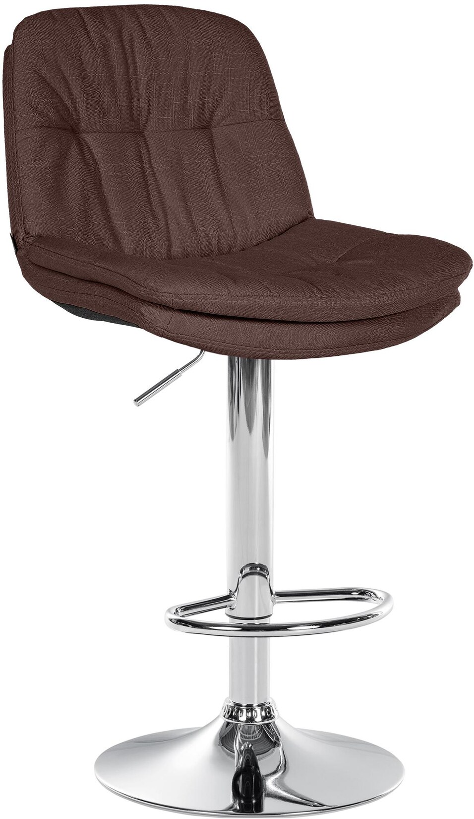 CLP Barhocker Laurel mit Stoffbezug, Barstuhl höhenverstellbar, drehbar, gepolstert, mit Fußstütze und Rückenlehne,