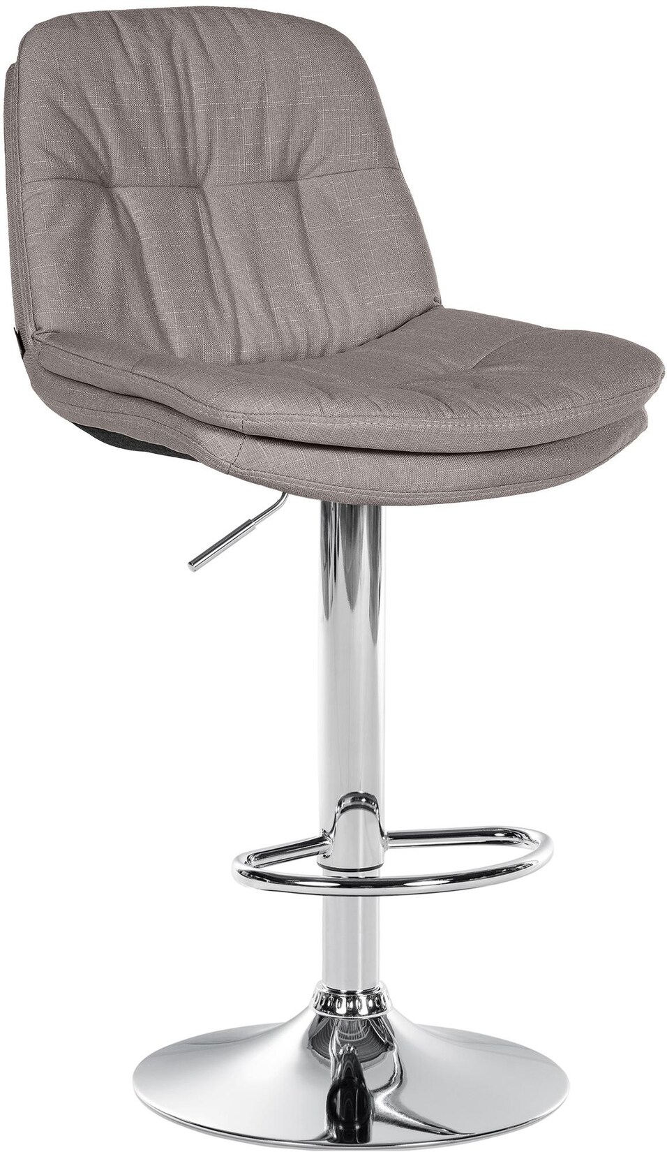 CLP Barhocker Laurel mit Stoffbezug, Barstuhl höhenverstellbar, drehbar, gepolstert, mit Fußstütze und Rückenlehne,