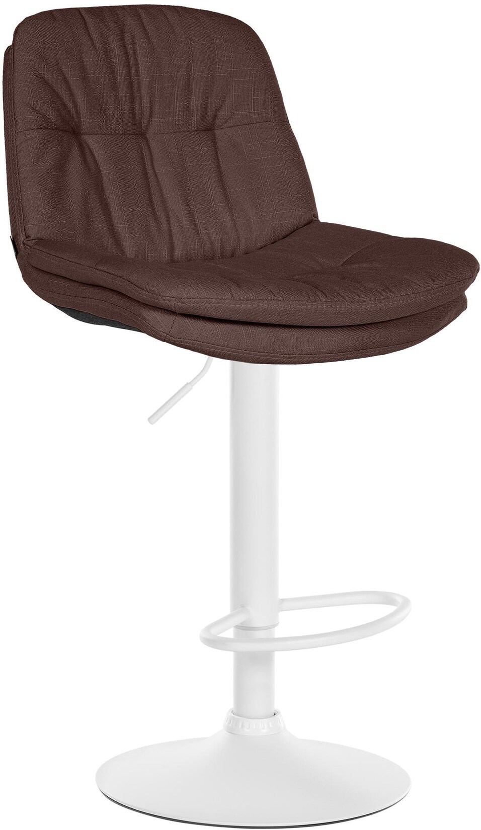 CLP Barhocker Laurel mit Stoffbezug, Barstuhl höhenverstellbar, drehbar, gepolstert, mit Fußstütze und Rückenlehne,