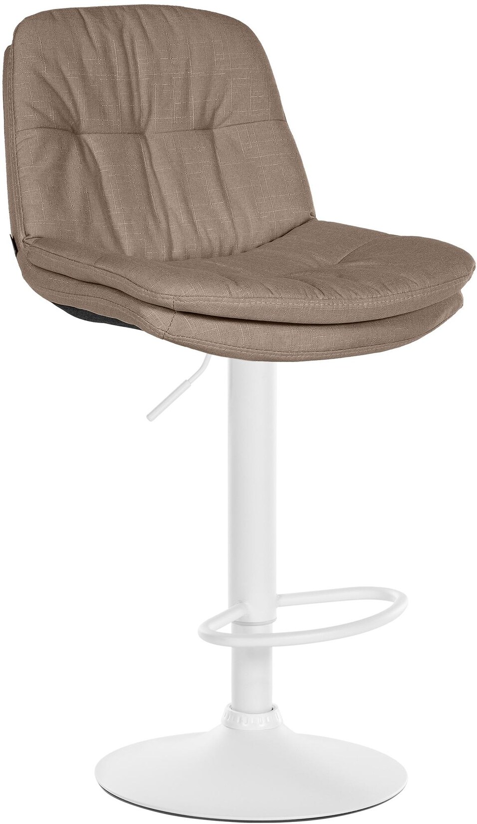 CLP Barhocker Laurel mit Stoffbezug, Barstuhl höhenverstellbar, drehbar, gepolstert, mit Fußstütze und Rückenlehne,