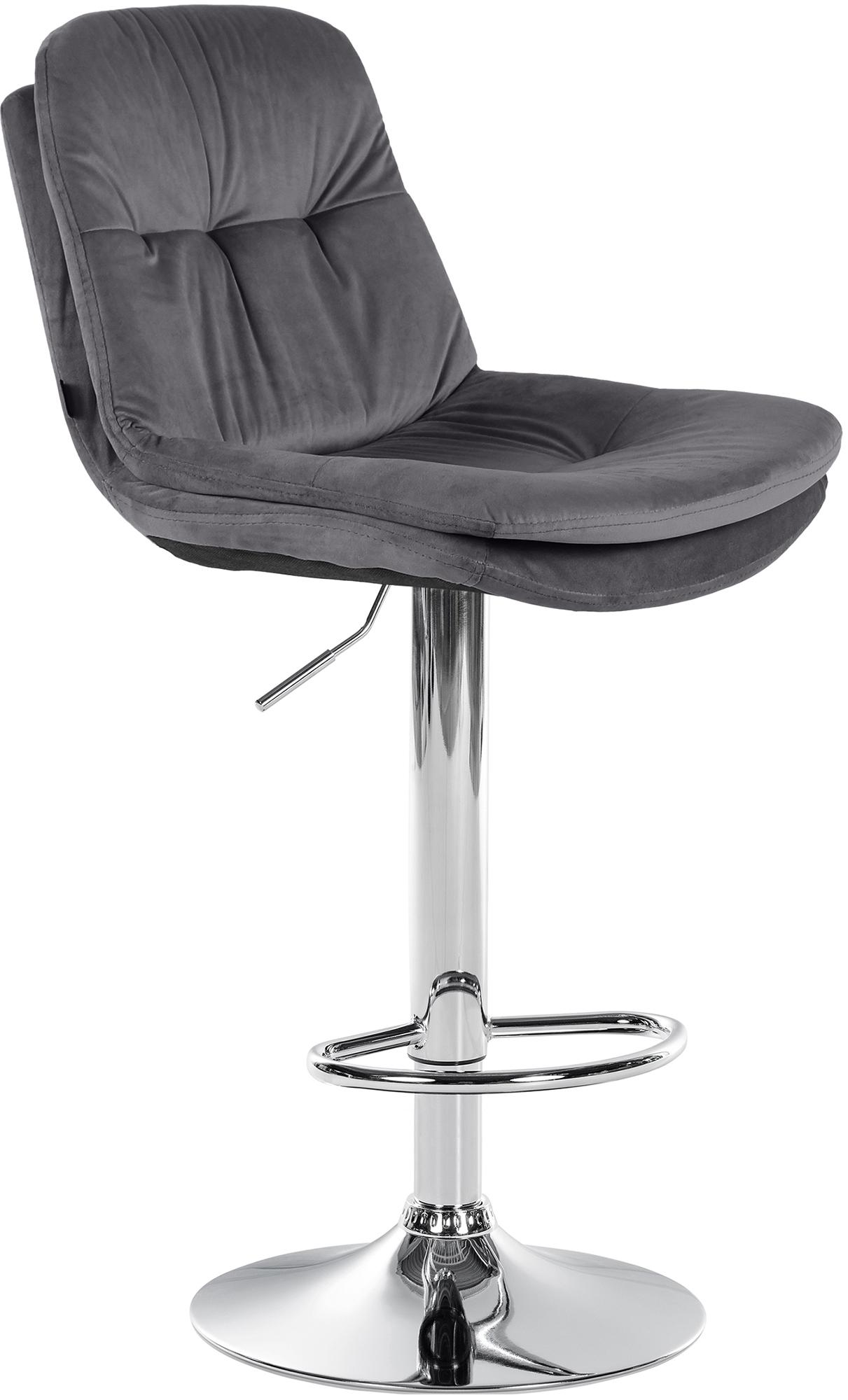CLP Barhocker Laurel mit Samtbezug I Barstuhl h&ouml;henverstellbar und drehbar I gepolsterter Tresenhocker mit Fu&szlig;st&uuml;tze und R&uuml;ckenlehne - Bild 1