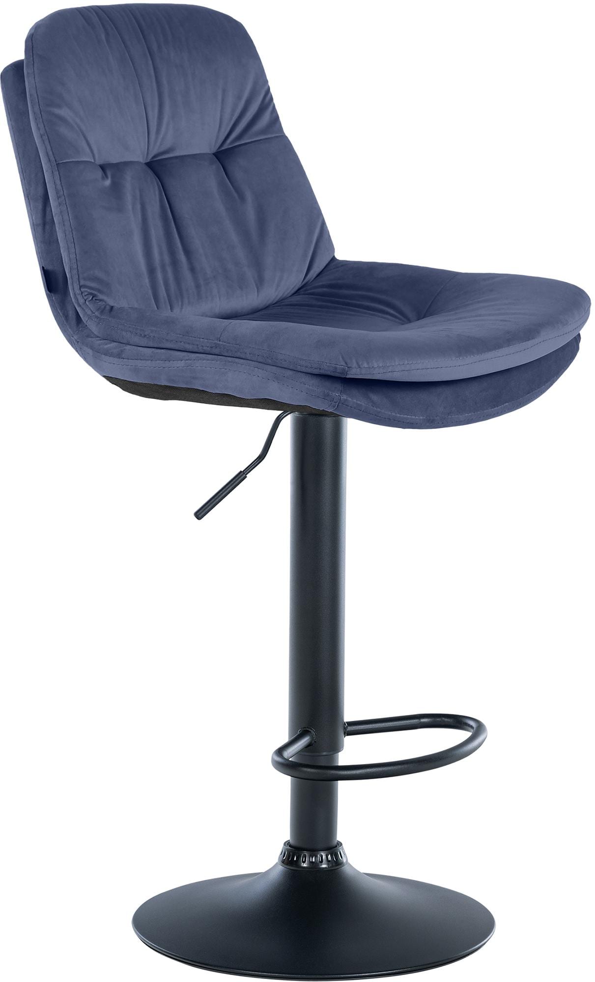 CLP Barhocker Laurel mit Samtbezug I Barstuhl h&ouml;henverstellbar und drehbar I gepolsterter Tresenhocker mit Fu&szlig;st&uuml;tze und R&uuml;ckenlehne - Bild 1