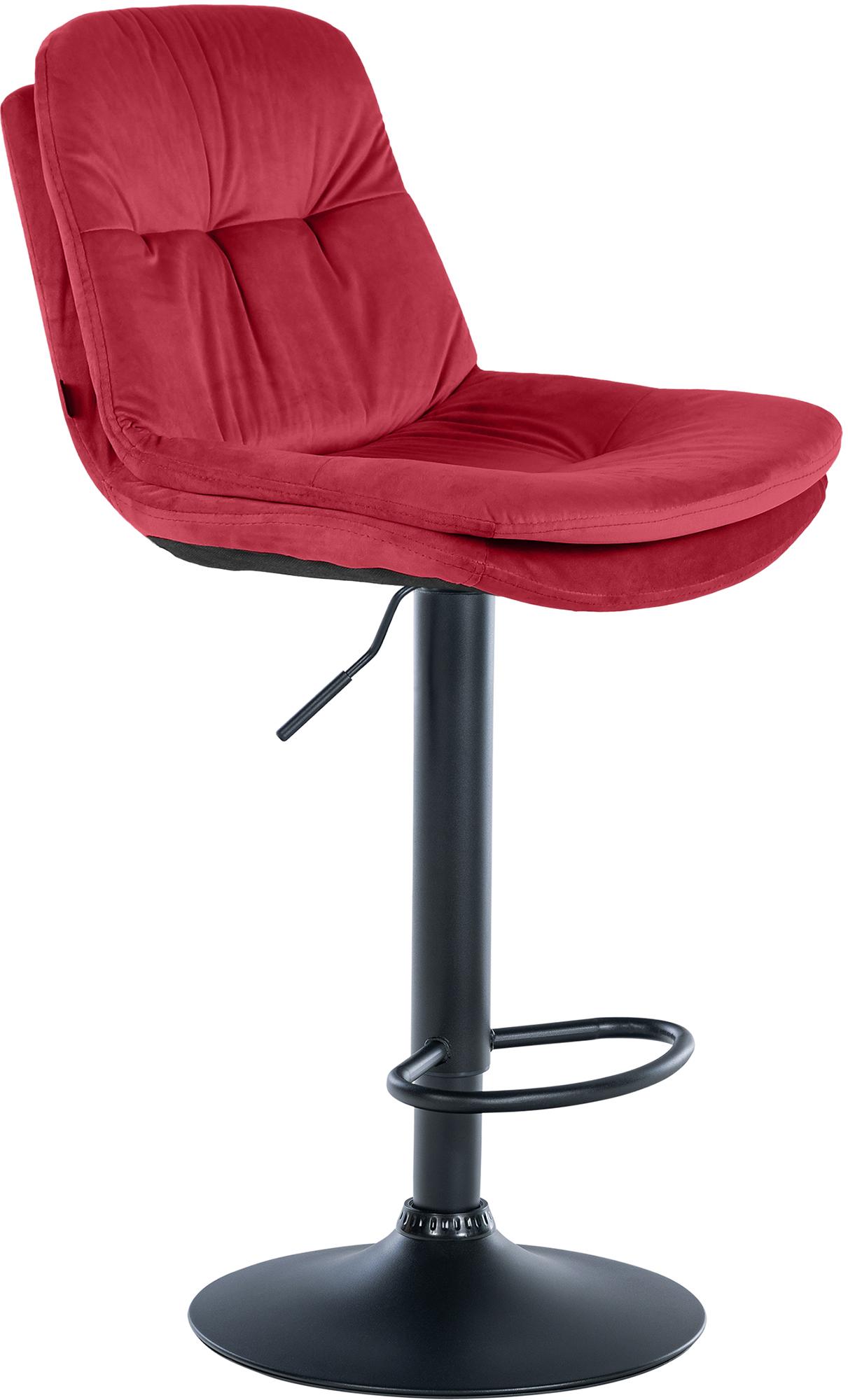 CLP Barhocker Laurel mit Samtbezug I Barstuhl h&ouml;henverstellbar und drehbar I gepolsterter Tresenhocker mit Fu&szlig;st&uuml;tze und R&uuml;ckenlehne - Bild 1