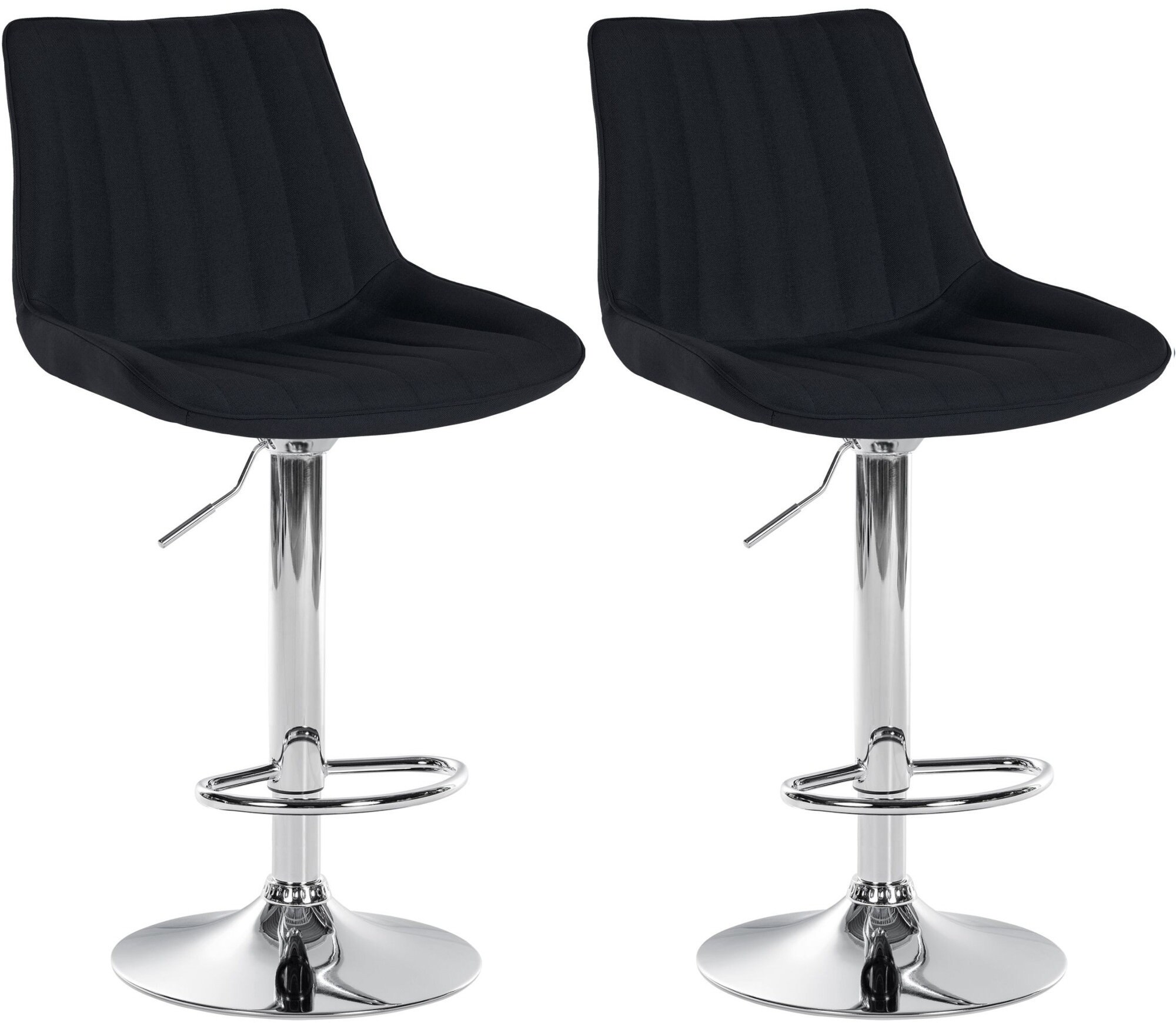 CLP 2er Set Barhocker Toni Stoff I H&ouml;henverstellbarer Barstuhl Mit Metallgestell I Thekenhocker Mit Integrierter Fu&szlig;st&uuml;tze - Bild 1