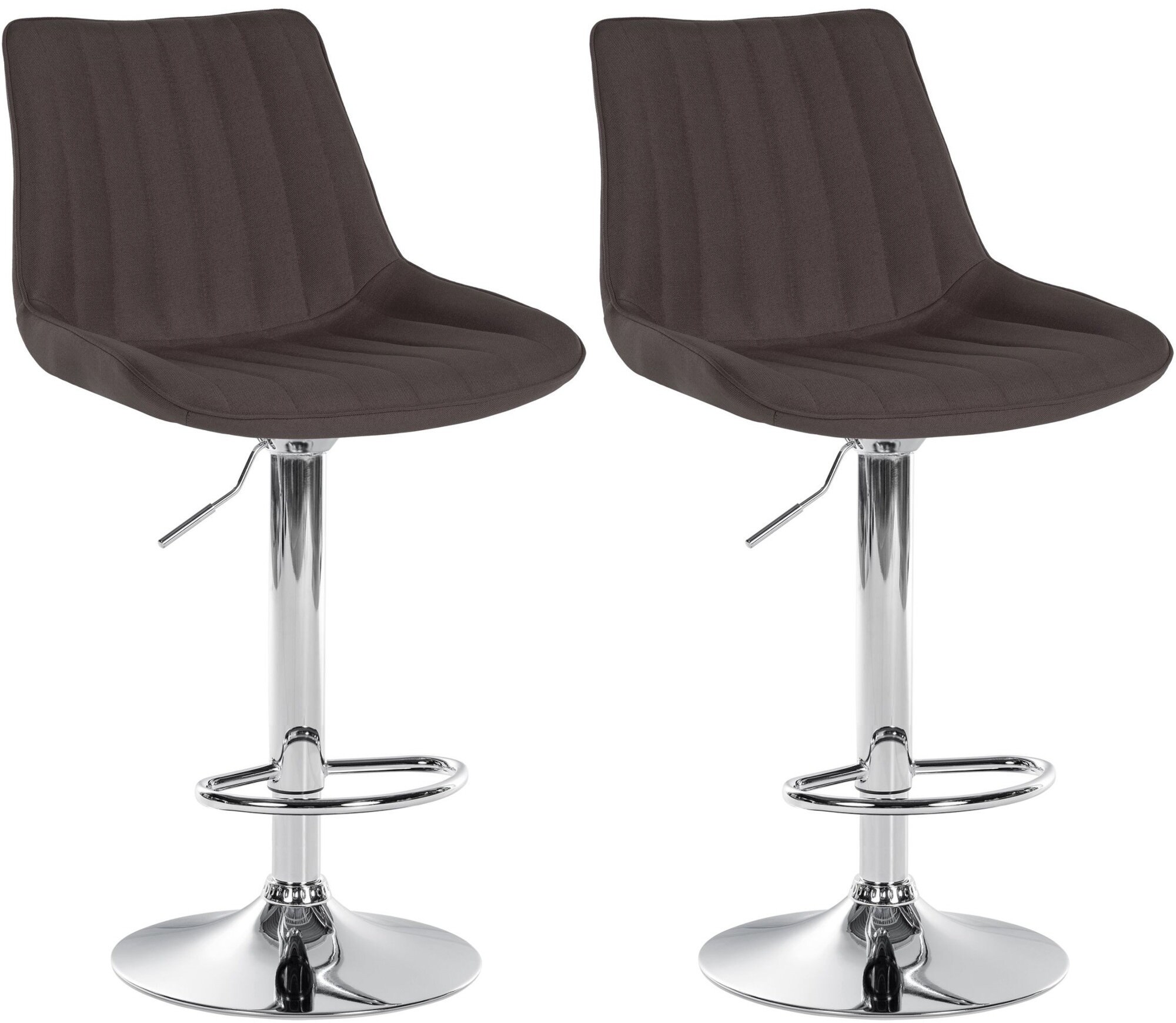 CLP 2er Set Barhocker Toni Stoff I H&ouml;henverstellbarer Barstuhl Mit Metallgestell I Thekenhocker Mit Integrierter Fu&szlig;st&uuml;tze - Bild 1