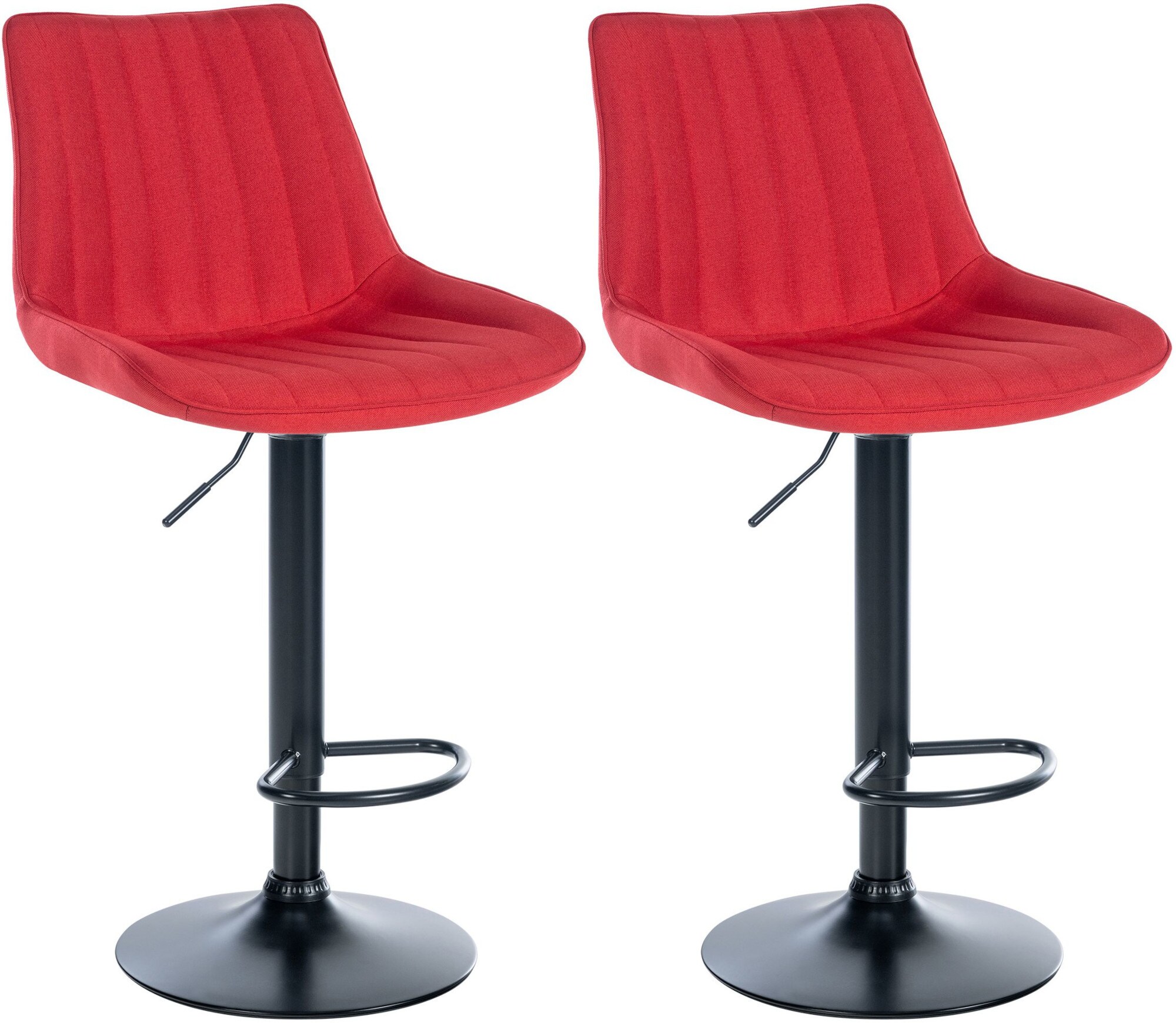 CLP 2er Set Barhocker Toni Stoff I H&ouml;henverstellbarer Barstuhl Mit Metallgestell I Thekenhocker Mit Integrierter Fu&szlig;st&uuml;tze - Bild 1