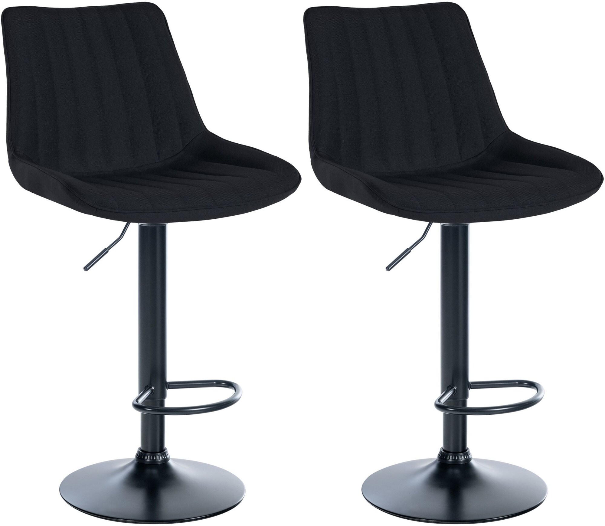 CLP 2er Set Barhocker Toni Stoff I H&ouml;henverstellbarer Barstuhl Mit Metallgestell I Thekenhocker Mit Integrierter Fu&szlig;st&uuml;tze - Bild 1
