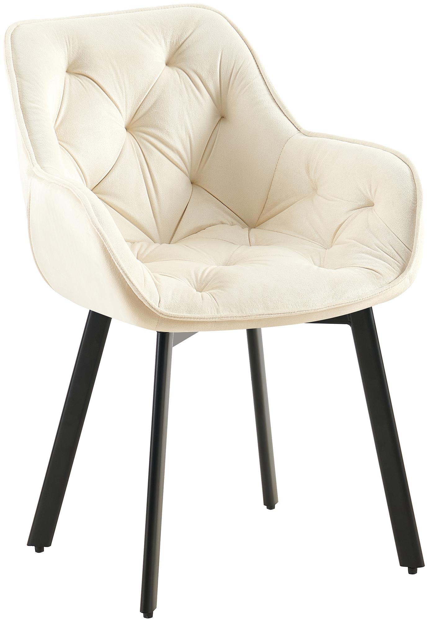 CLP Esszimmerstuhl ergonomisch Antigo, mit Armlehne gepolstert, 180&deg; Drehfunktion, schwarzer Samtbezug, K&uuml;chenstuhl mit Metallgestell - Bild 1