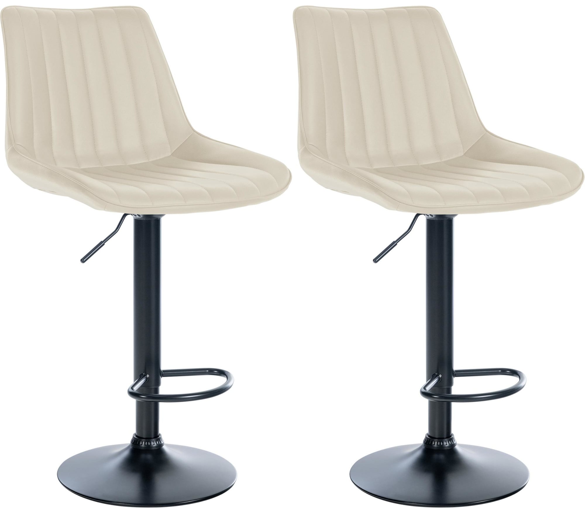 CLP 2er Set Barhocker Toni Kunstleder I H&ouml;henverstellbarer Barstuhl Mit Metallgestell I Thekenhocker Mit Integrierter Fu&szlig;st&uuml;tze - Bild 1