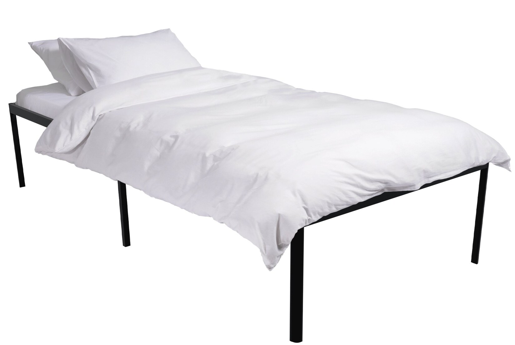 CLP Metallbett Hamlin mit Lattenrost I Stabiles Bettgestell mit Stauraum I Modernes Bett mit belastbarem schwarzem Rahmen