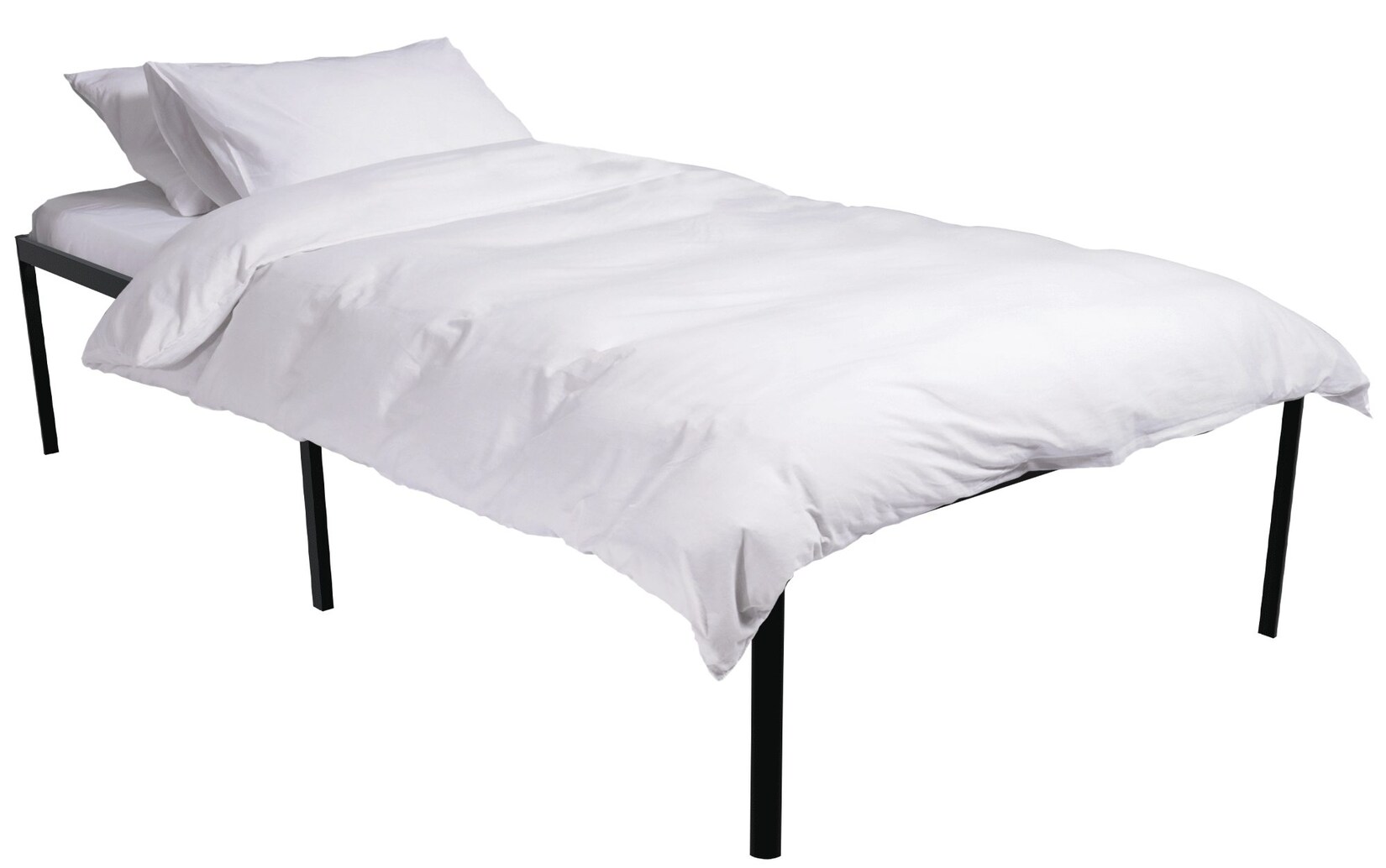 CLP Metallbett Hamlin mit Lattenrost I Stabiles Bettgestell mit Stauraum I Modernes Bett mit belastbarem schwarzem Rahmen