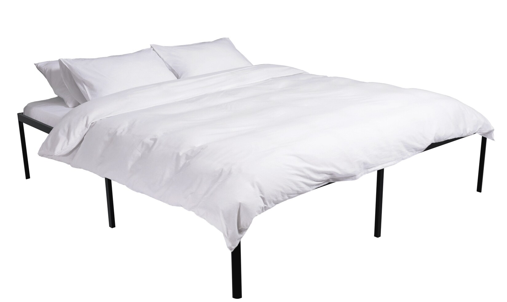 CLP Metallbett Hamlin mit Lattenrost I Stabiles Bettgestell mit Stauraum I Modernes Bett mit belastbarem schwarzem Rahmen